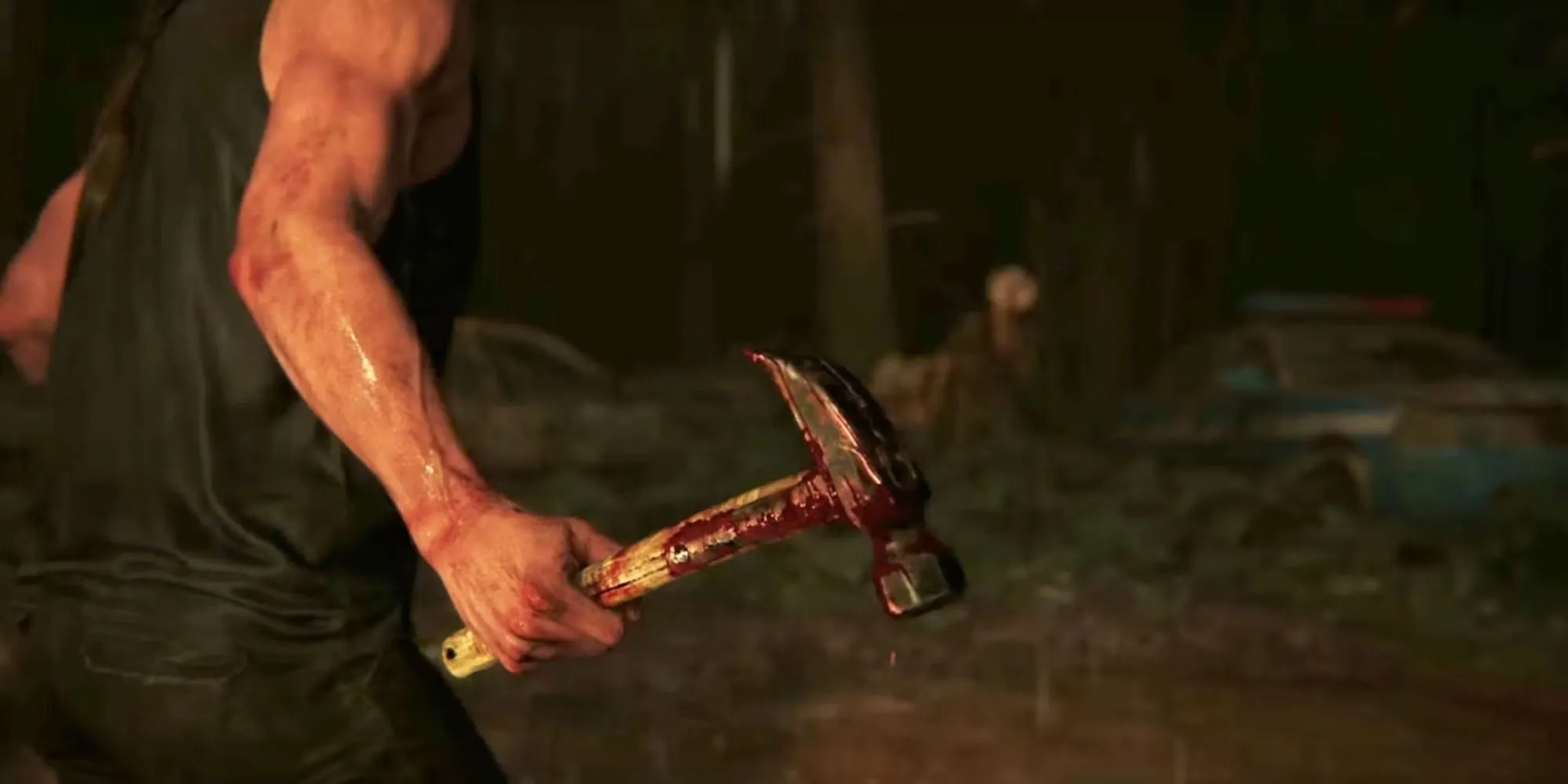 Abby chống lại đàn Infected hung hãn trong khu rừng ở The Last of Us Part 2, một phân đoạn đầy thử thách về tài nguyên.
