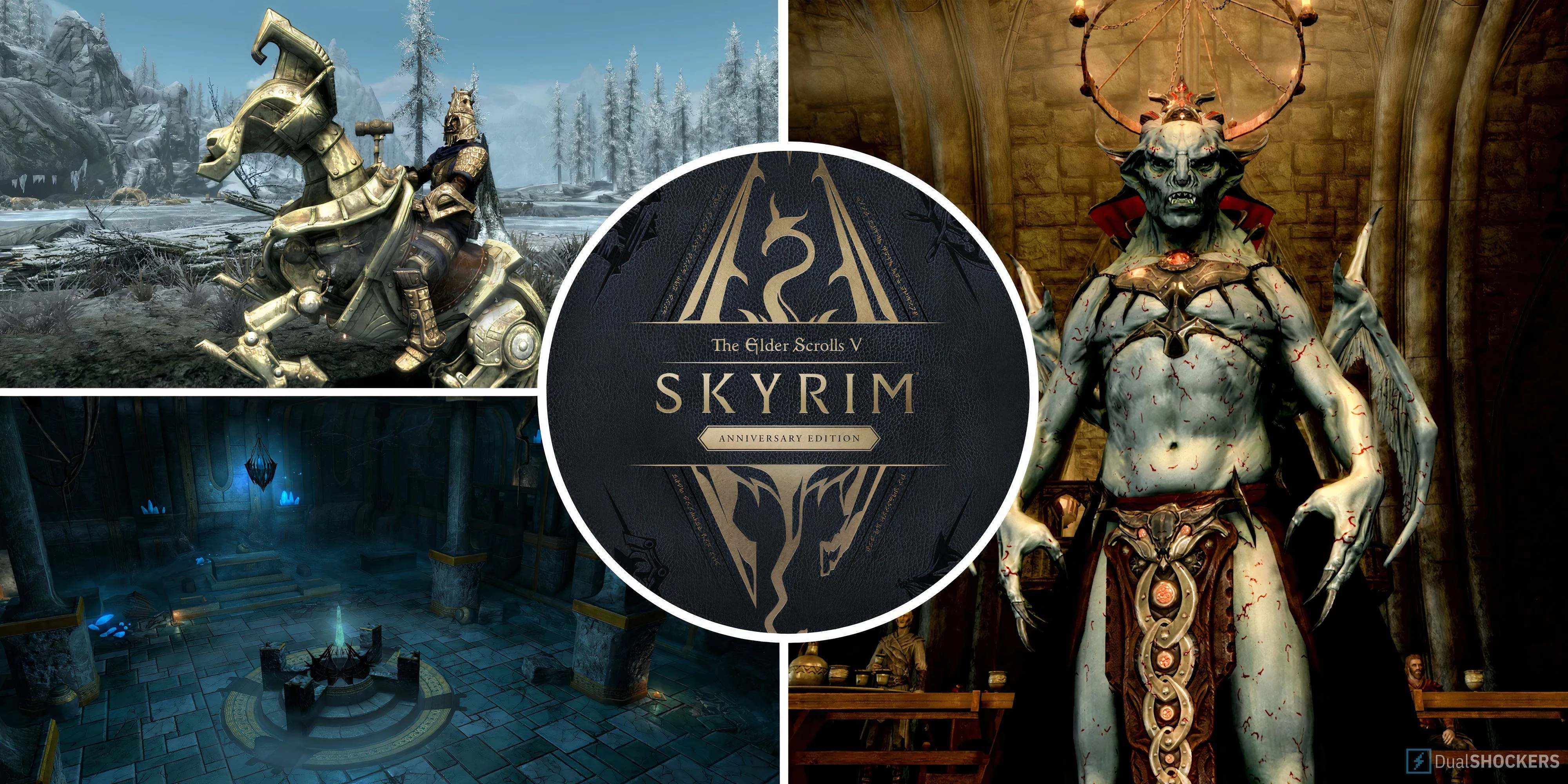 Ảnh chia đôi giữa Creation Club, Vampire Lord và DLC trong Skyrim