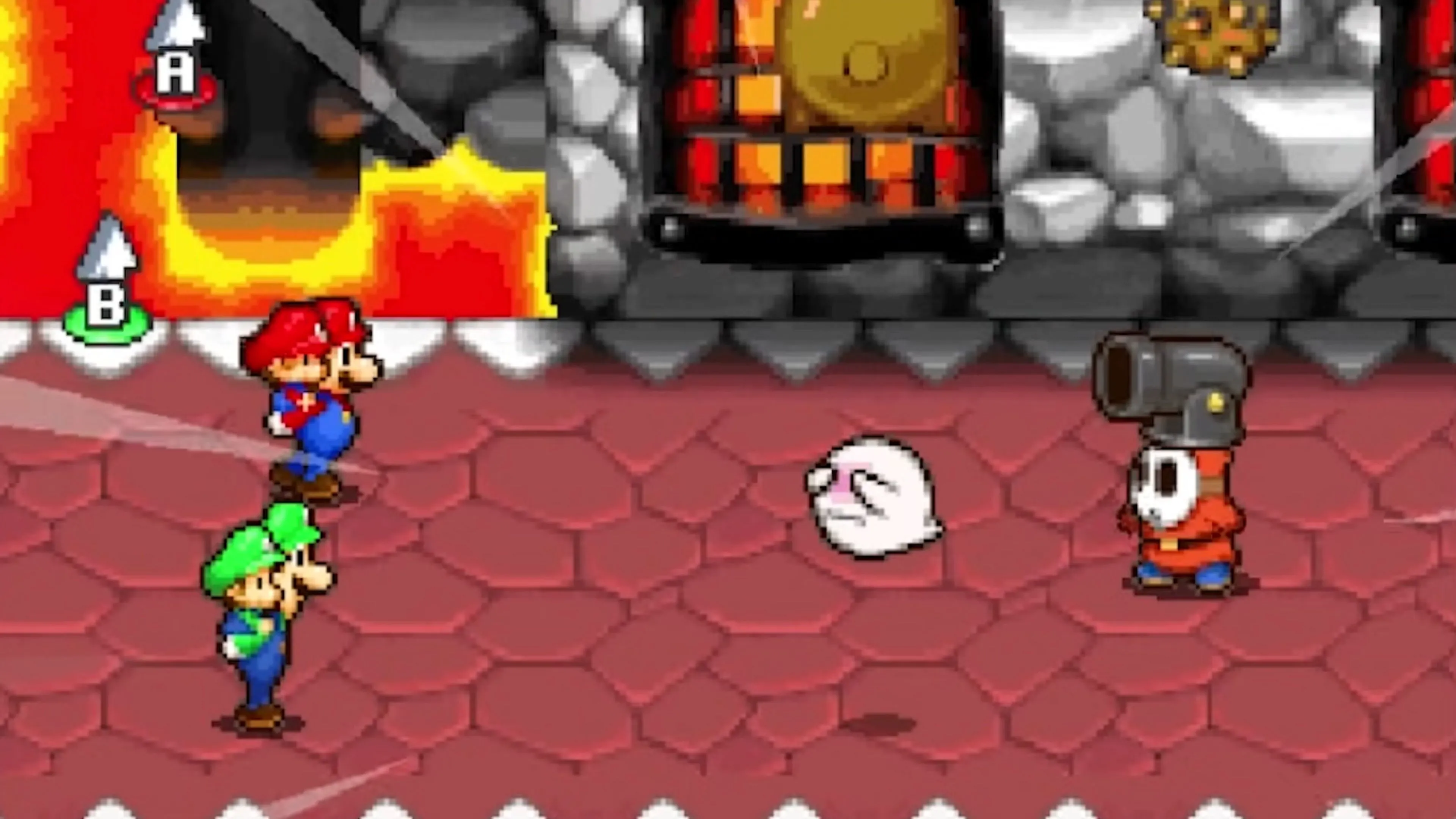 Ảnh chụp màn hình trong game Mario &amp; Luigi: Partners in Time trên Nintendo DS