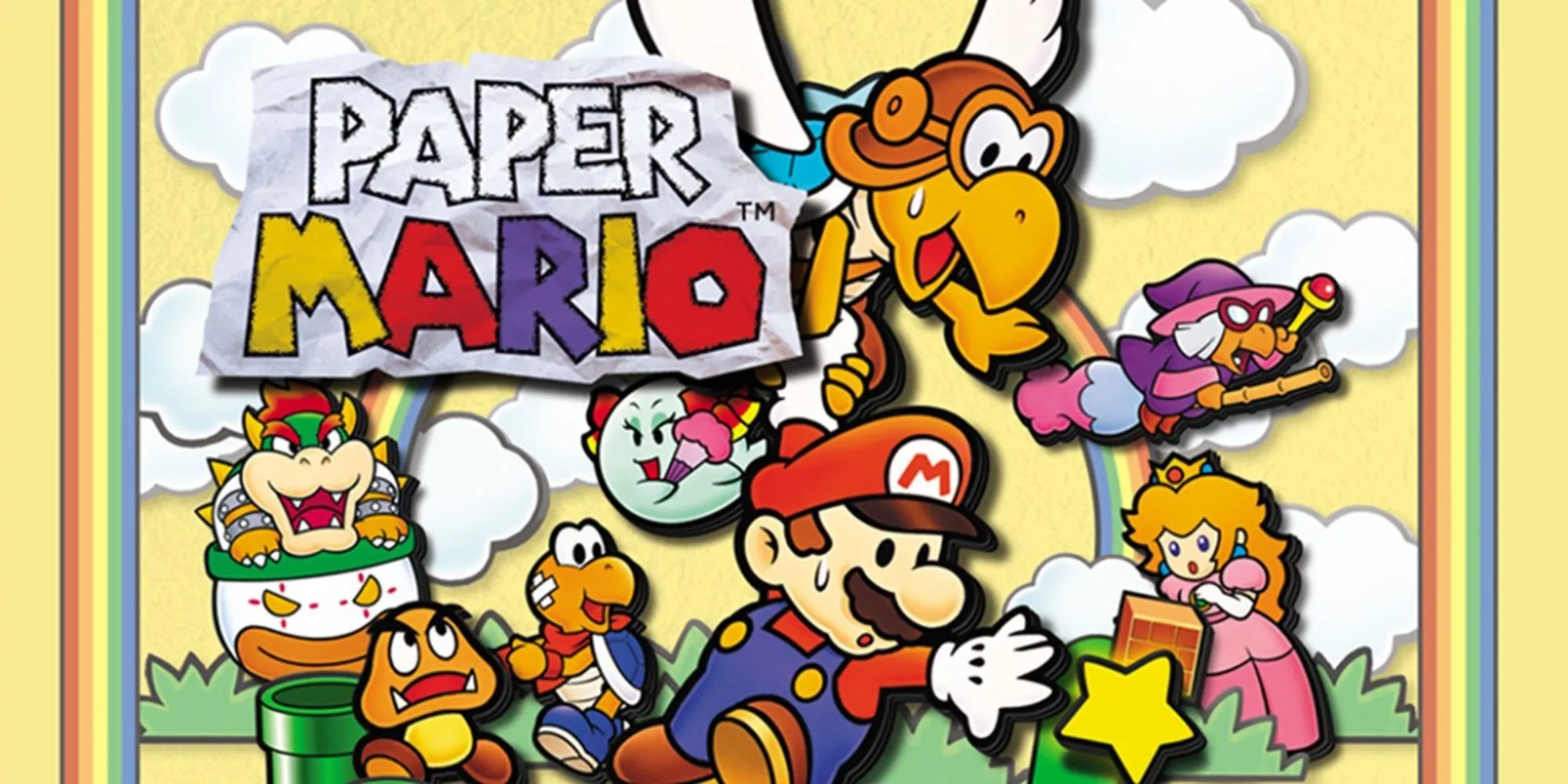 Ảnh phong cách giấy độc đáo của game Paper Mario trên N64