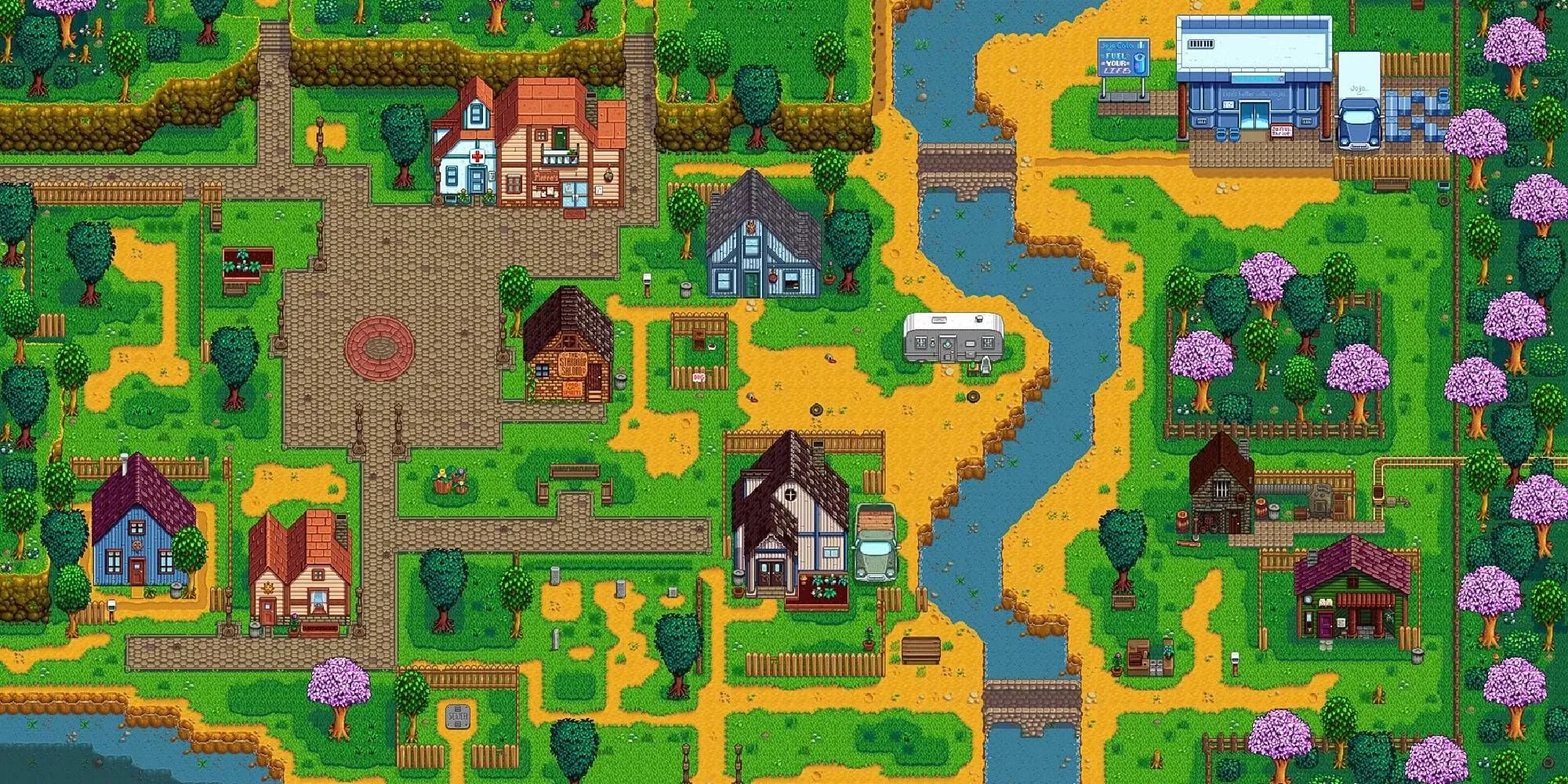 Bầu không khí yên bình của thị trấn Pelican Town trong Stardew Valley