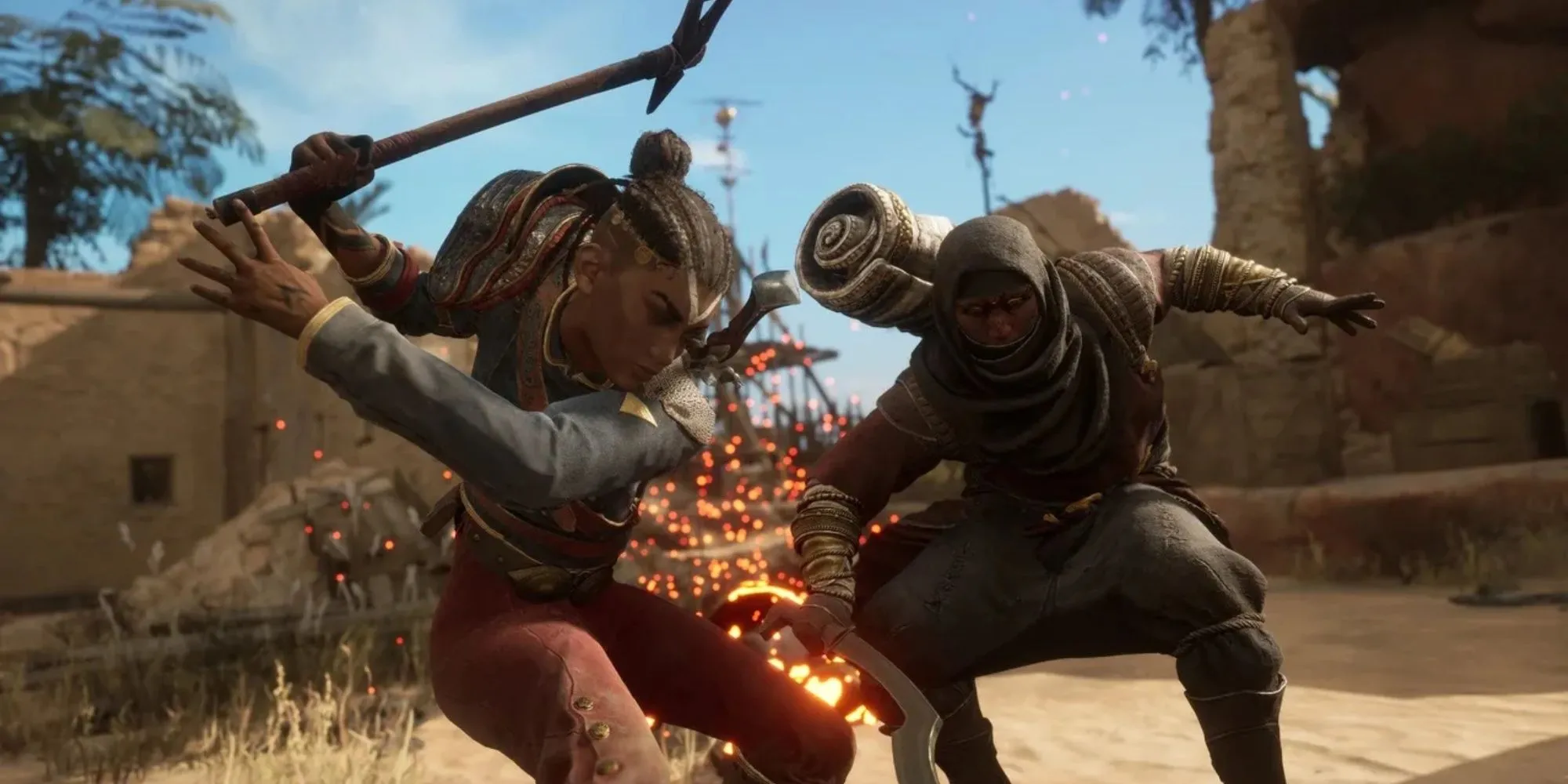 Bìa game hành động RPG Flintlock: The Siege of Dawn với nhân vật chính Nor Vanek và cáo đồng hành Enki đối mặt với đội quân tử thần
