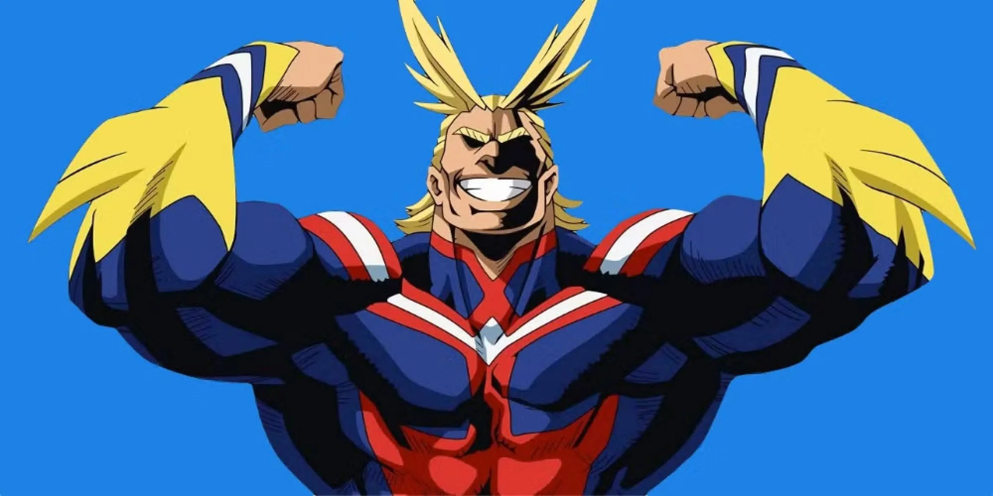 Biểu tượng hòa bình All Might trong trang phục anh hùng nổi tiếng của mình từ My Hero Academia