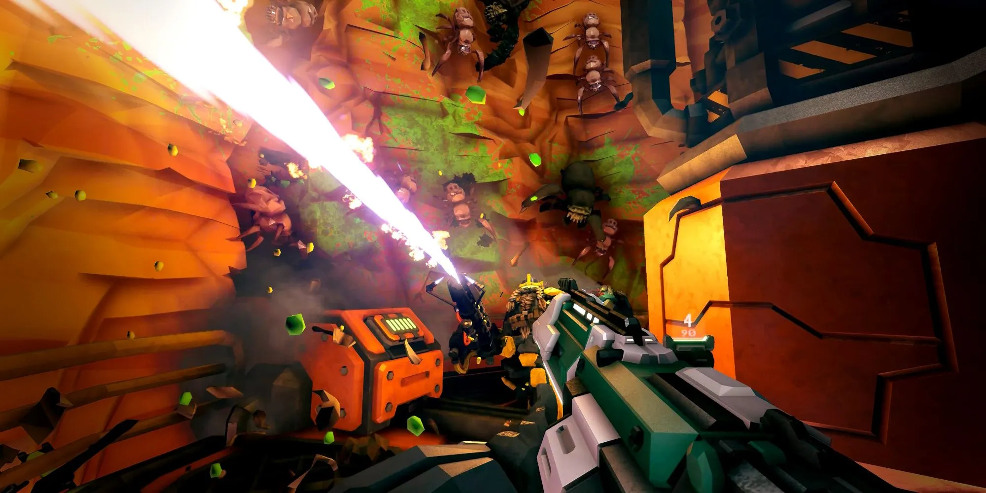 Bốn lớp nhân vật lính lùn trong Deep Rock Galactic sẵn sàng cho nhiệm vụ khai thác và chiến đấu co-op, biểu tượng của game FPS cộng đồng thân thiện.