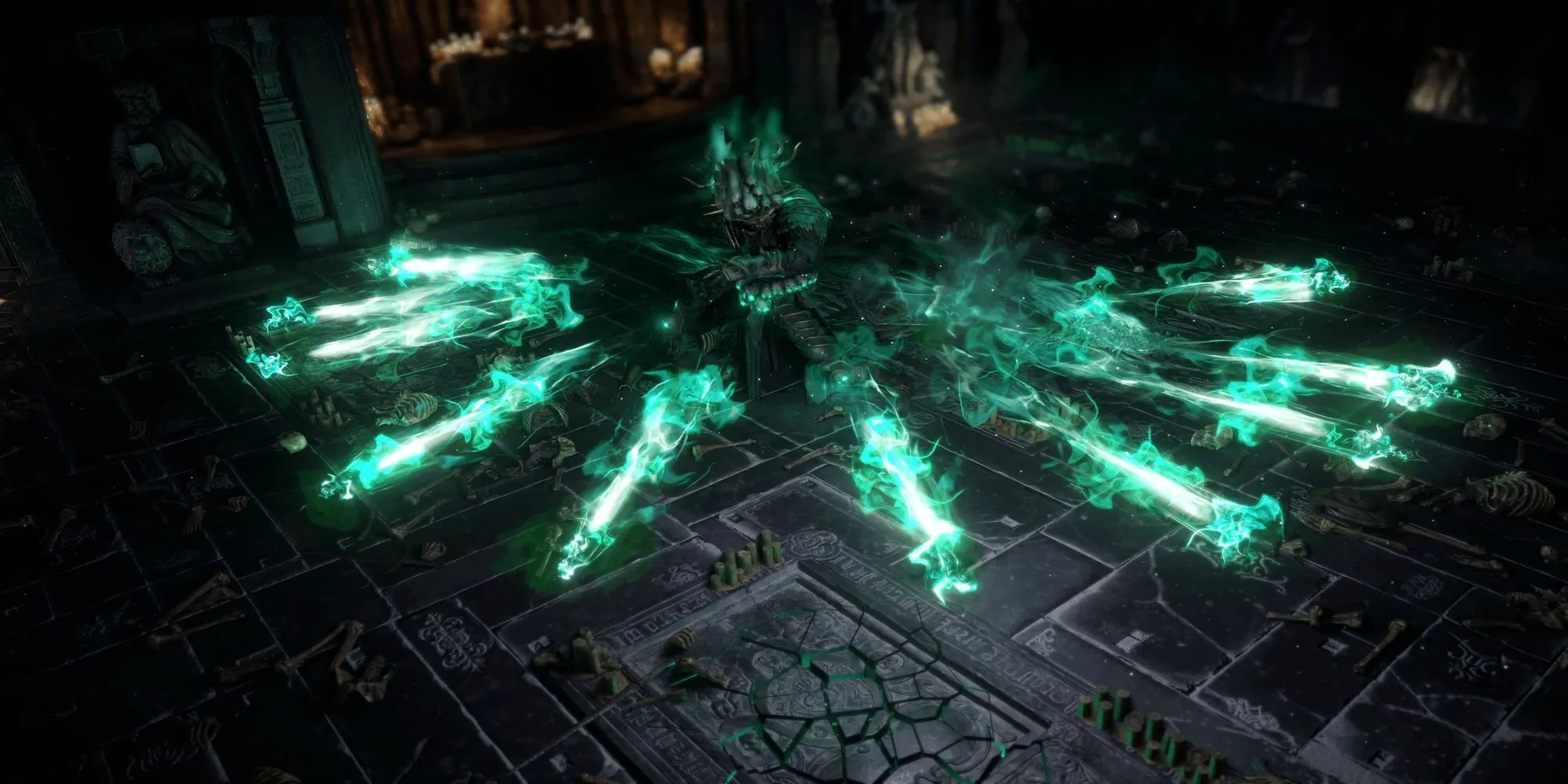Boss Draven the Eternal Praetor trong Path of Exile 2, thường chiến đấu cùng với Asinia