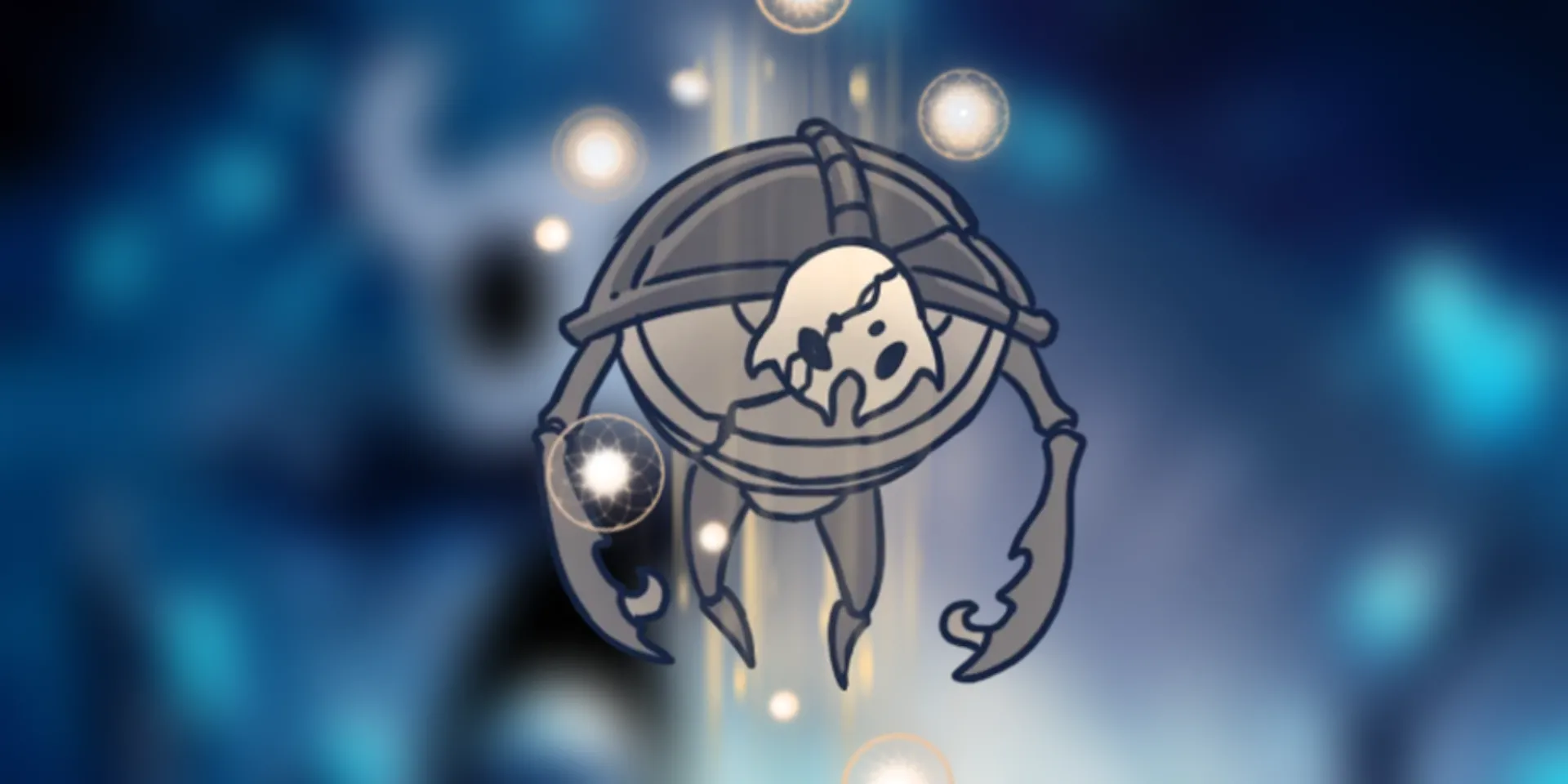 Boss Dream Warrior Galien với các quả cầu và lưỡi hái khó đoán trong Hollow Knight
