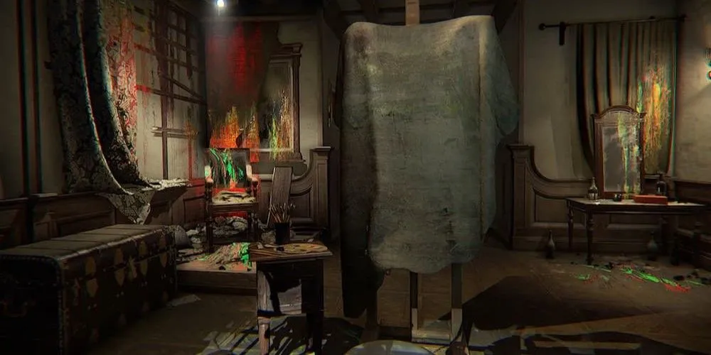 Bức canvas phủ kín trong Layers of Fear Legacy