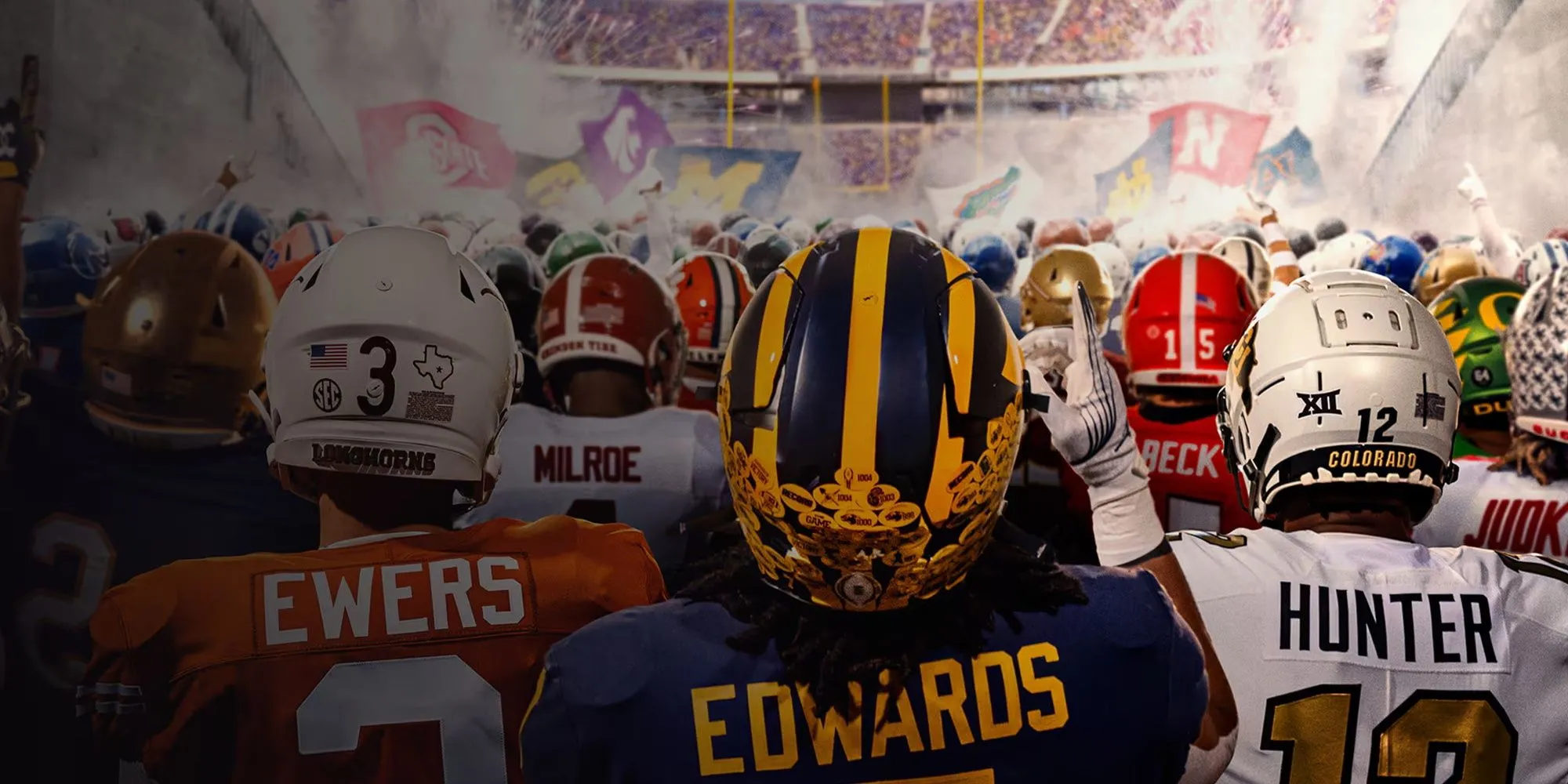Các cầu thủ chuẩn bị cho trận đấu trong EA Sports College Football 25