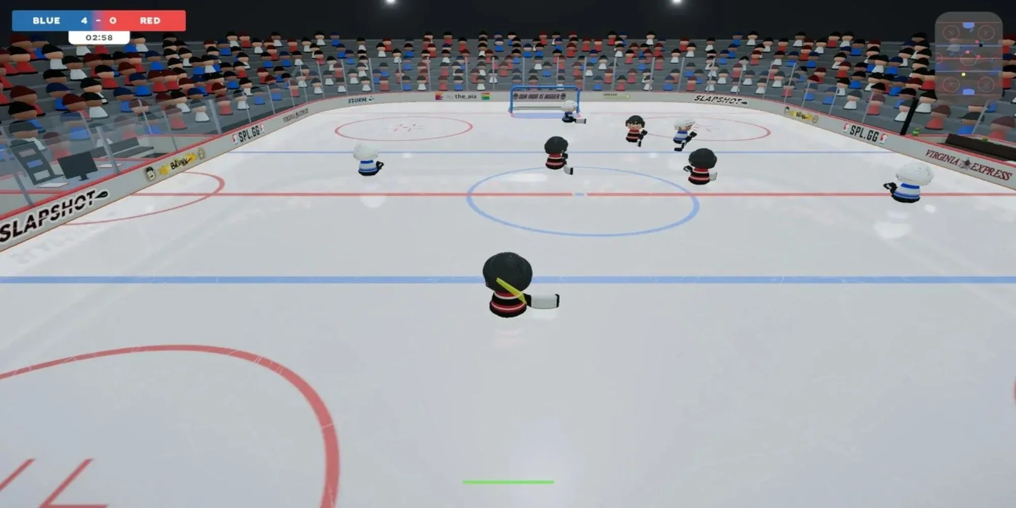 Các cầu thủ stickman chơi khúc côn cầu trên sân băng