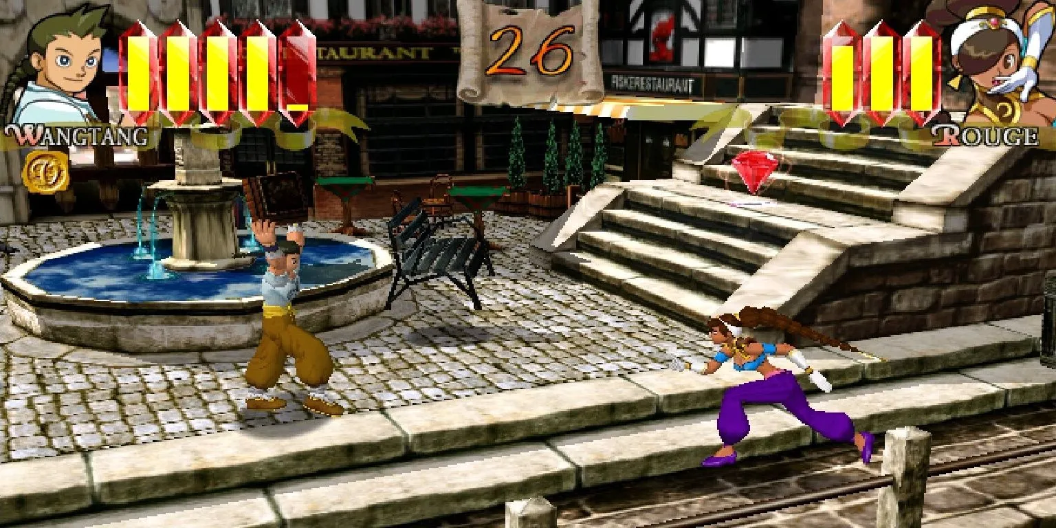 Các nhân vật Wangtang và Rouge chiến đấu trong đấu trường Power Stone