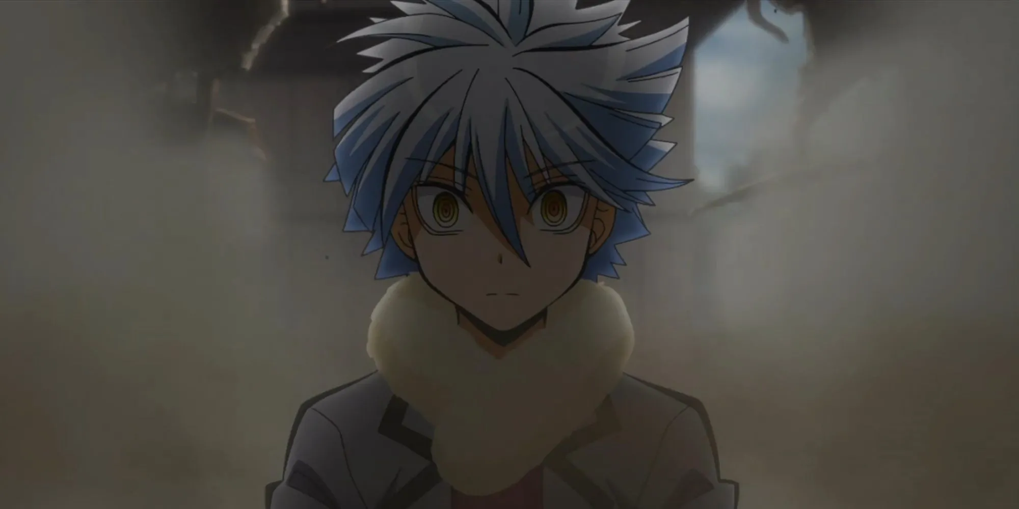 Cận cảnh khuôn mặt của Itona Horibei với xúc tu ẩn hiện trong Assassination Classroom