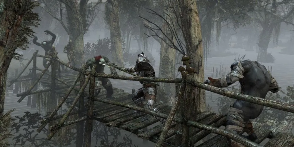 Cận cảnh nhân vật sử dụng phép thuật trong Two Worlds II, game RPG giả tưởng đáng chú ý