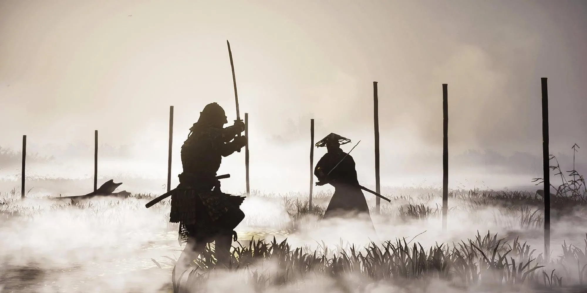 Cảnh chiến đấu tay đôi đầy kịch tính trong game Ghost of Tsushima