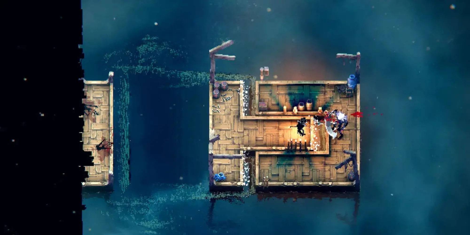 Cảnh chiến đấu và di chuyển nền đất trong game Loot River