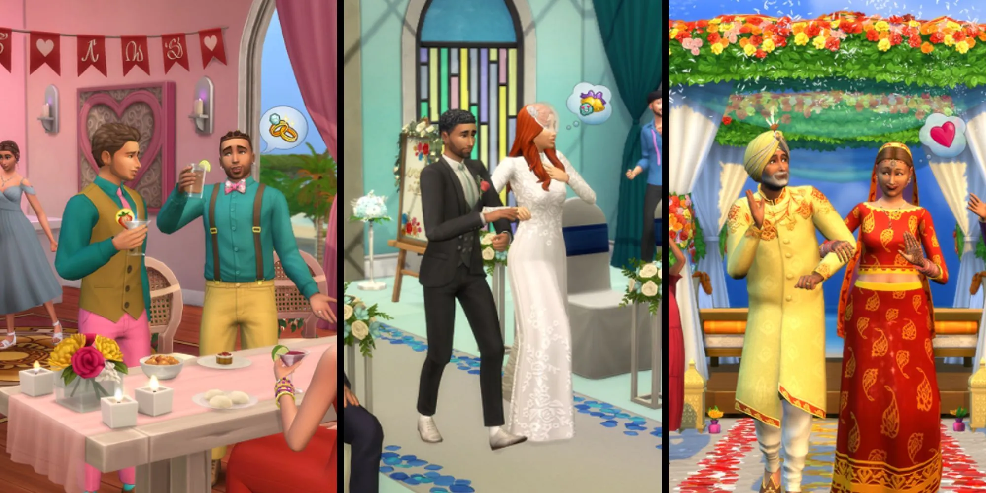 Cảnh đám cưới lãng mạn diễn ra tại thế giới Tartosa mới trong gói My Wedding Stories của The Sims 4