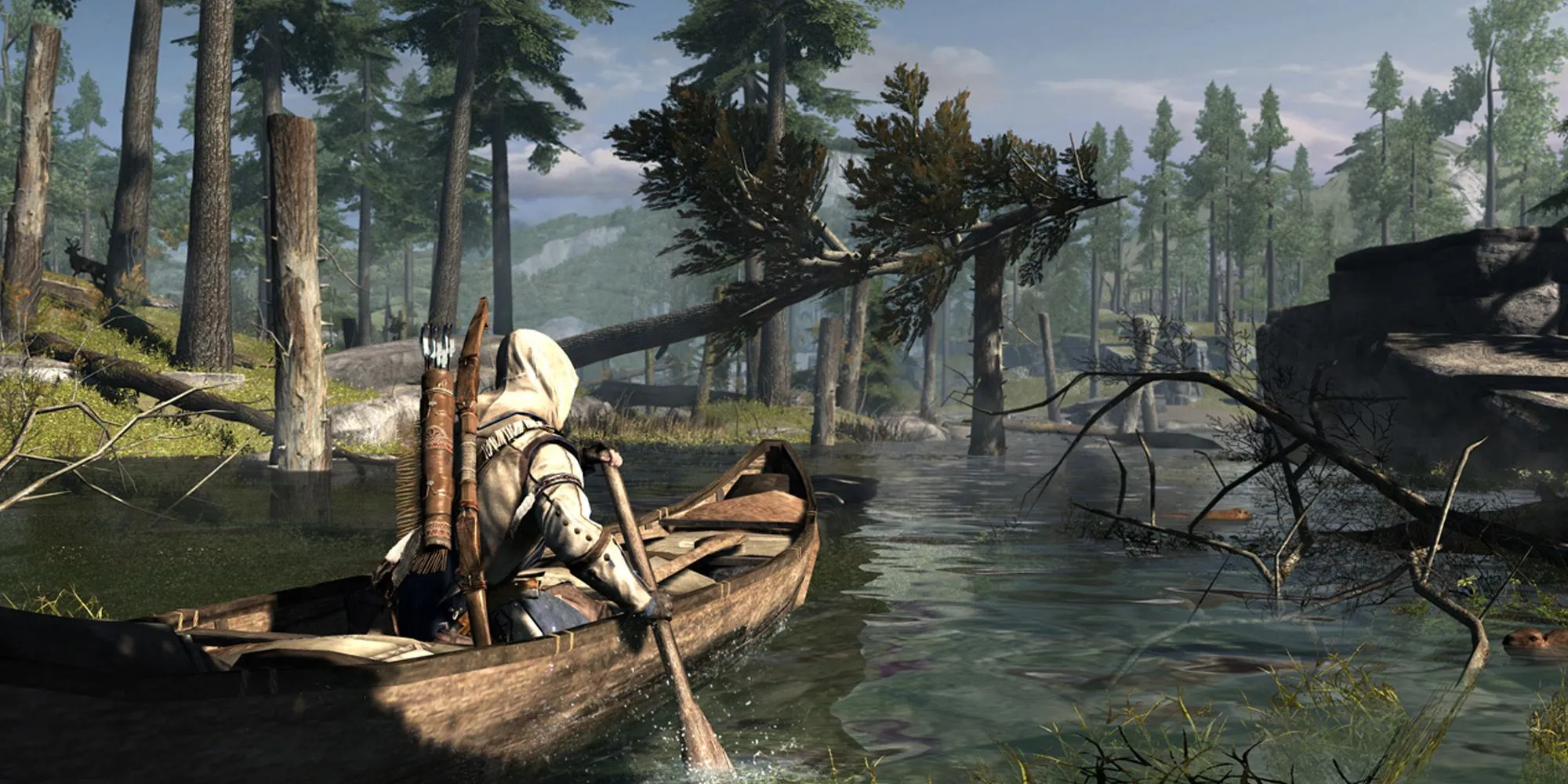 Cảnh trong Assassin's Creed 3, game kết thúc câu chuyện về Desmond Miles