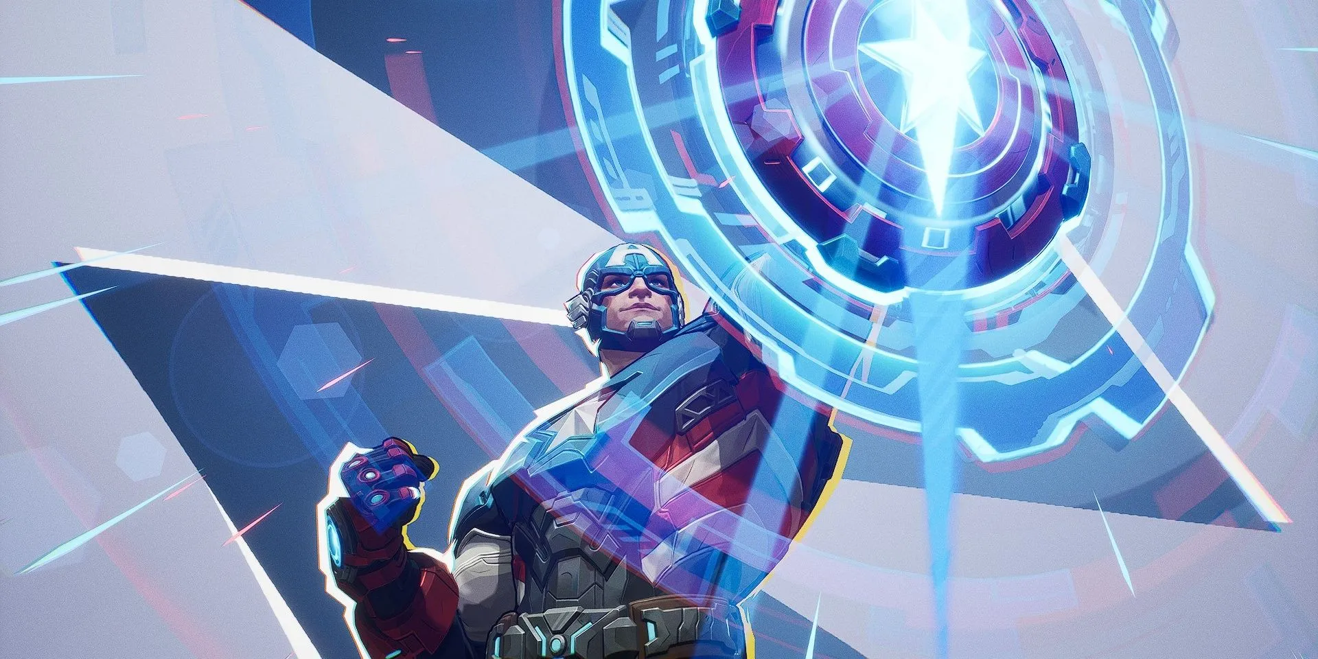 Captain America dùng khiên tấn công cận chiến trong Marvel Rivals