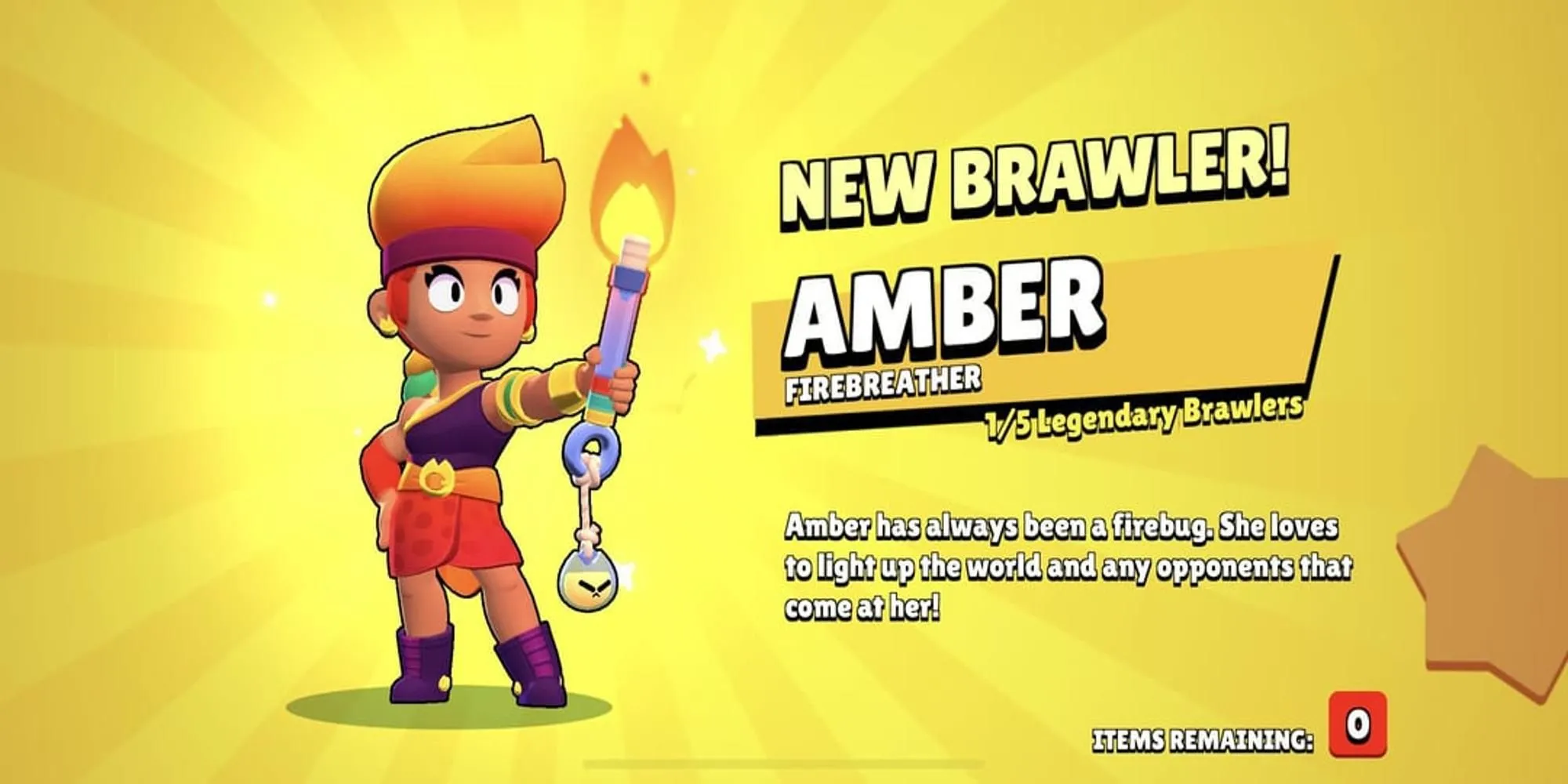 Chân dung Brawler Huyền thoại Amber trong Brawl Stars.