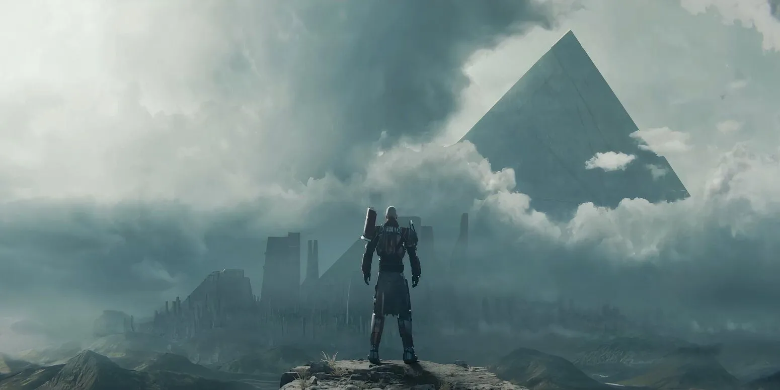 Chỉ huy Zavala đứng nhìn thành phố trong Destiny 2