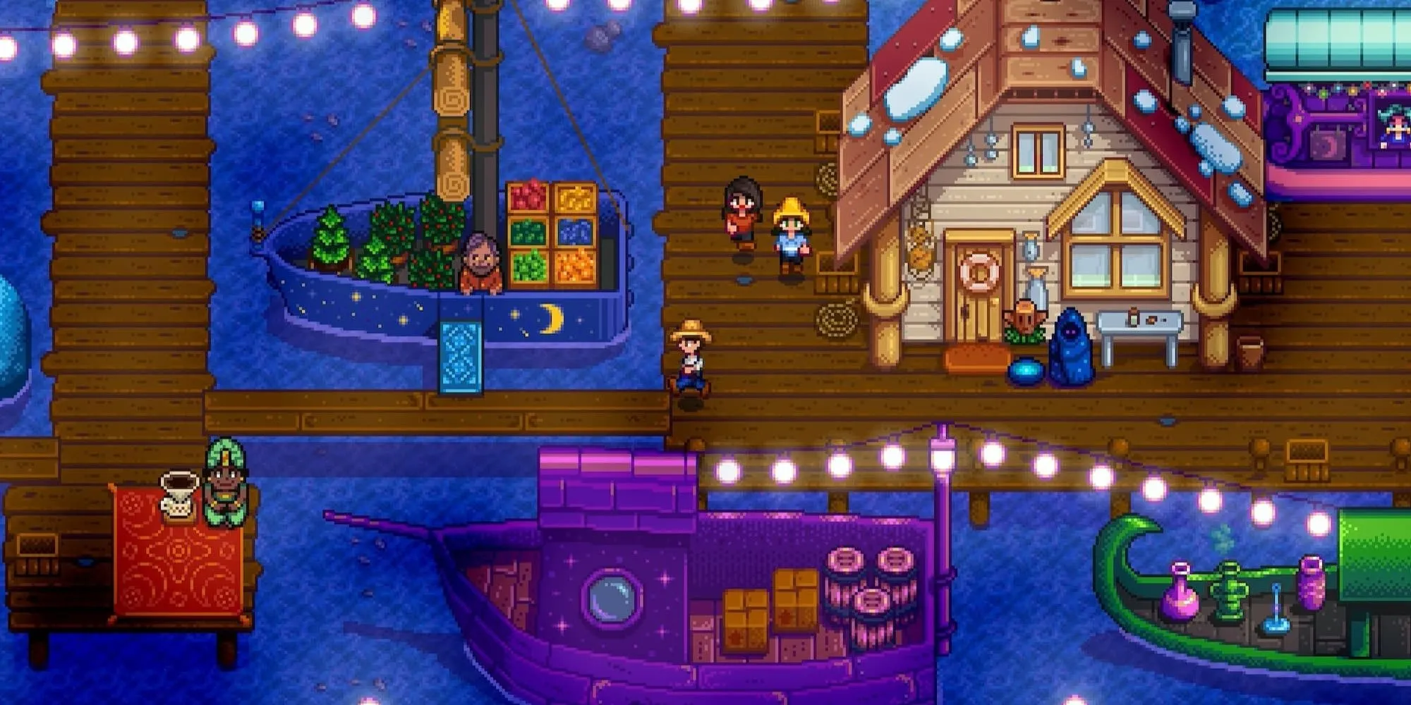 Chiếc thuyền màu tím trong thế giới Stardew Valley, gợi mở khám phá