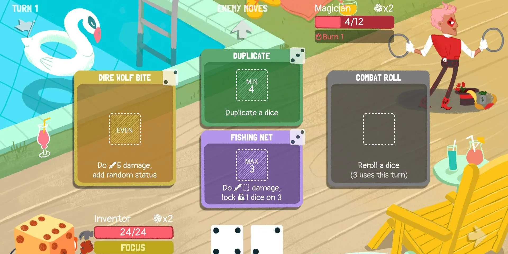 Chiến đấu với pháp sư trong game Dicey Dungeons