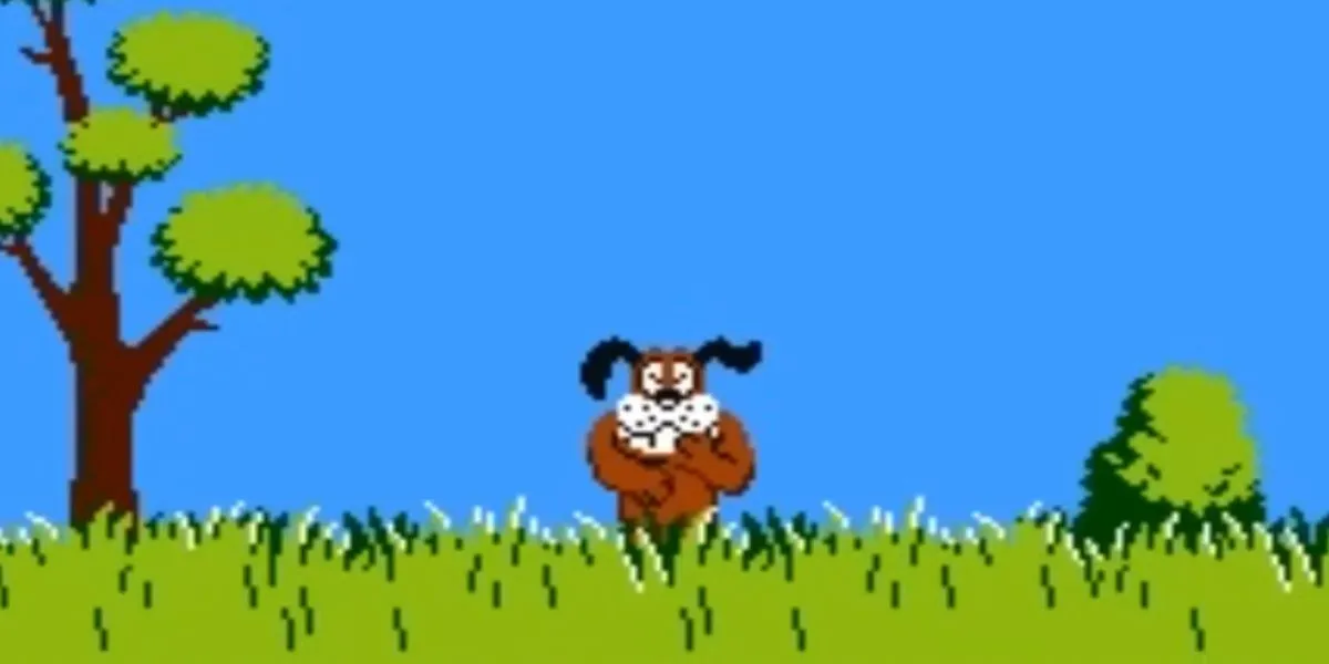 Chú chó Duck Hunt thè lưỡi chế giễu người chơi khi bắn trượt vịt