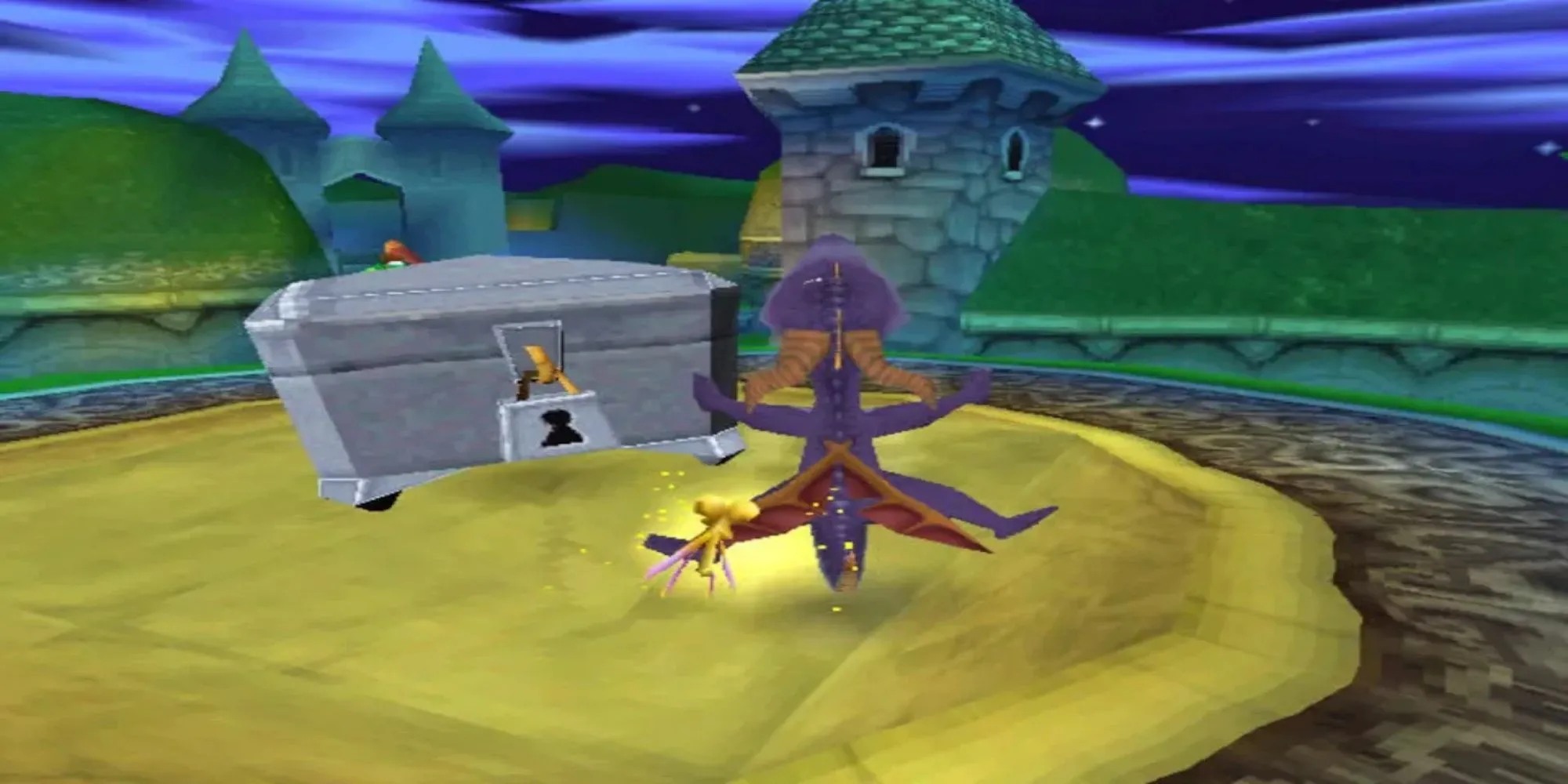 Chú rồng tím Spyro trong tựa game platform kinh điển Spyro the Dragon trên hệ máy PS1