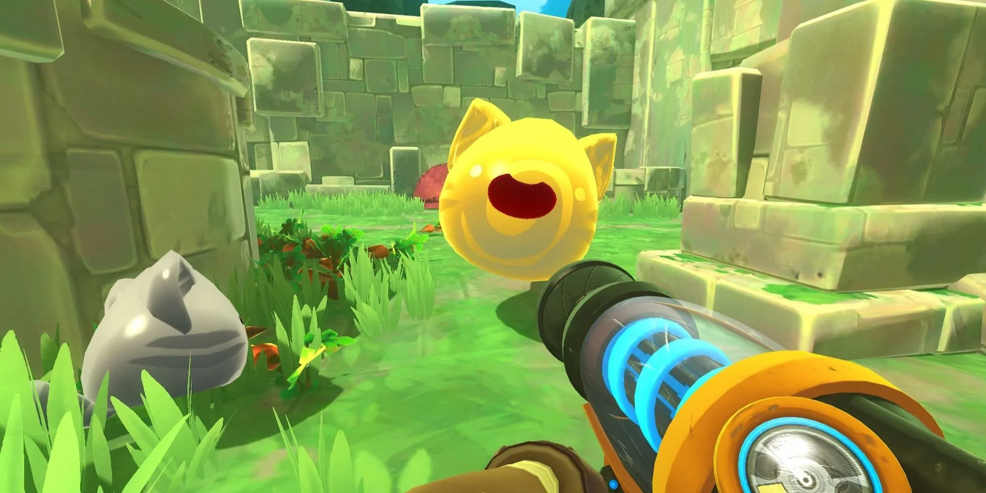 Chú Slime hạnh phúc đang nhảy nhót trong Slime Rancher.