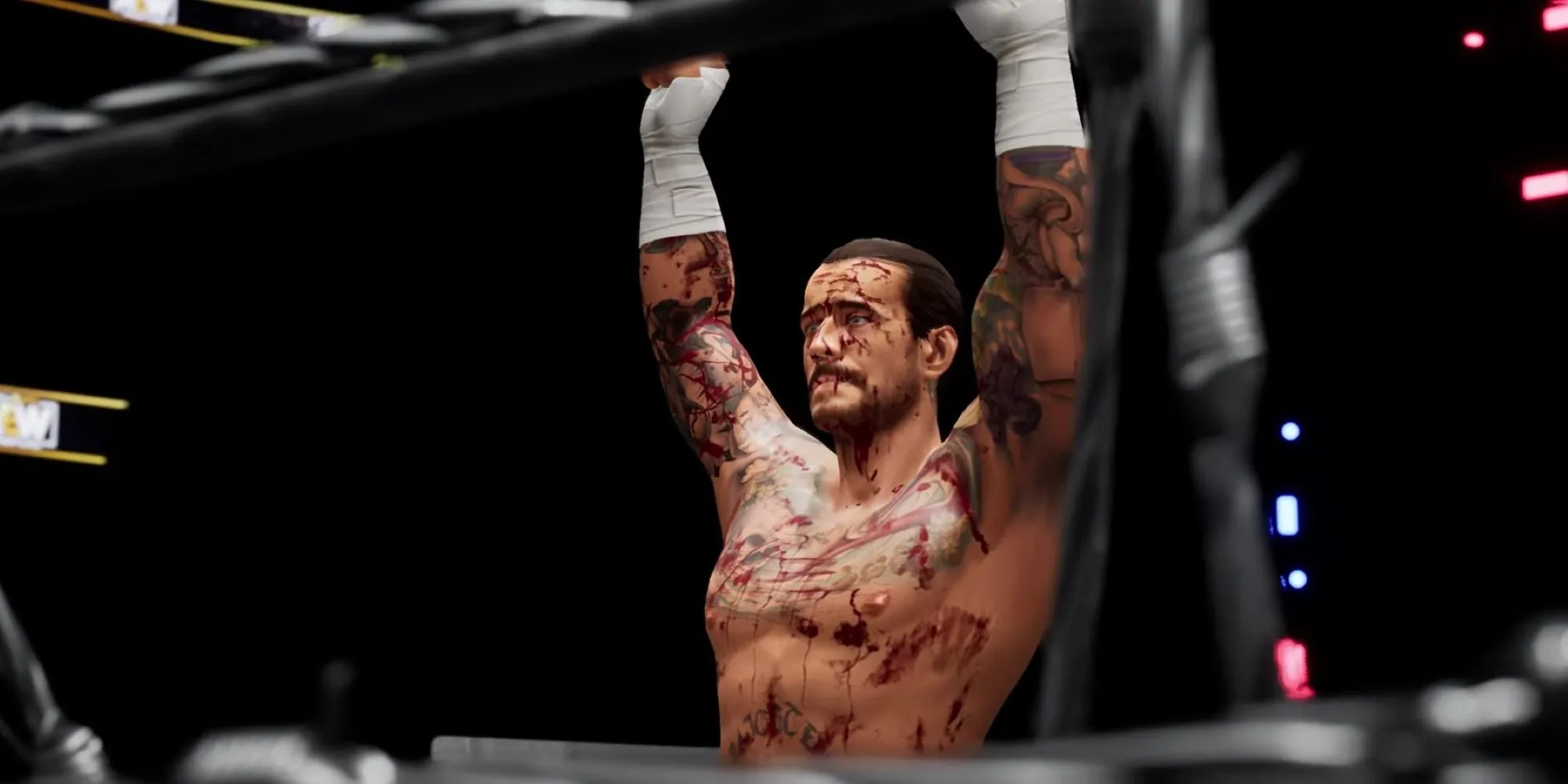 CM Punk ăn mừng chiến thắng trong game đấu vật AEW Fight Forever - Một lựa chọn PS Plus gây thất vọng.