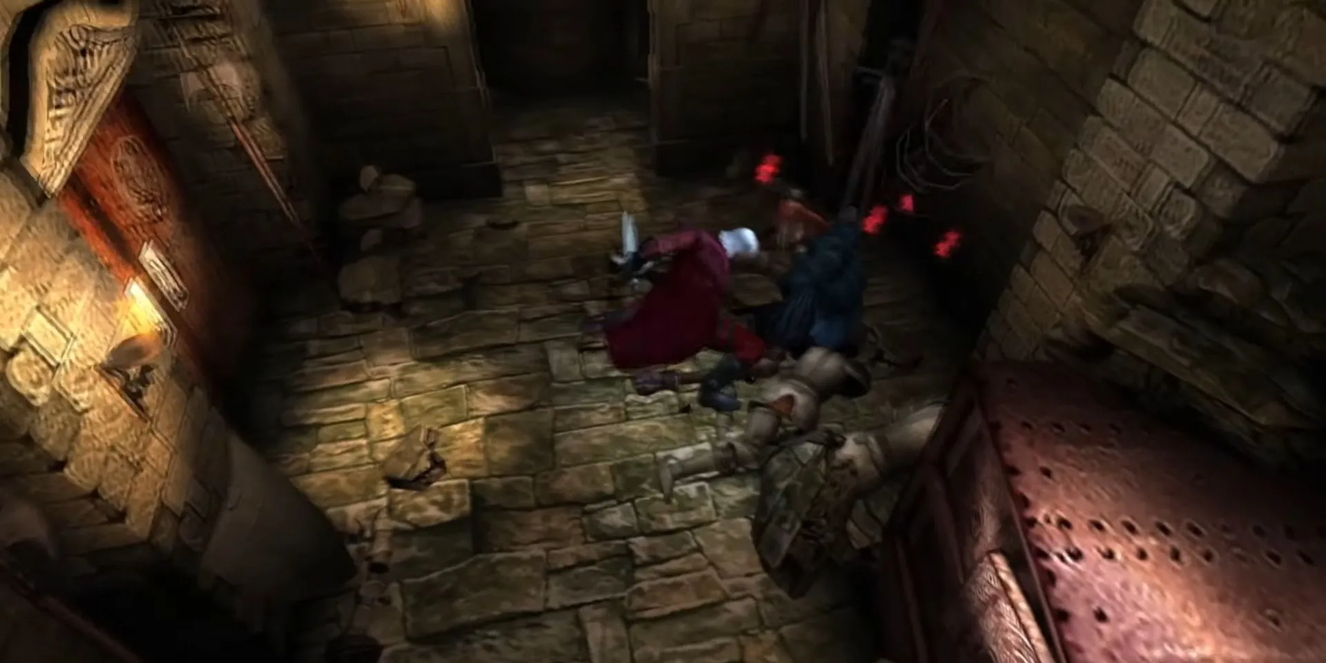 Dante thu thập Red Orbs từ việc phá hủy đồ vật trong game hành động kinh dị Devil May Cry