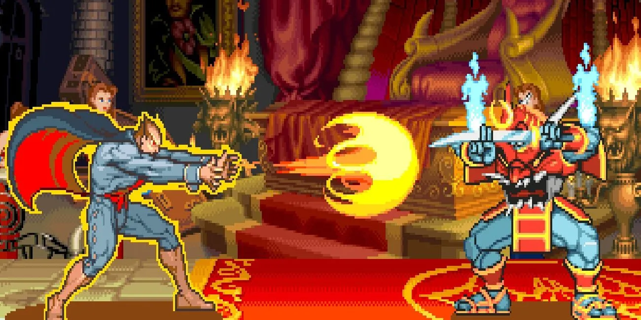 Dimitri và Bishamon trong game đối kháng Darkstalkers