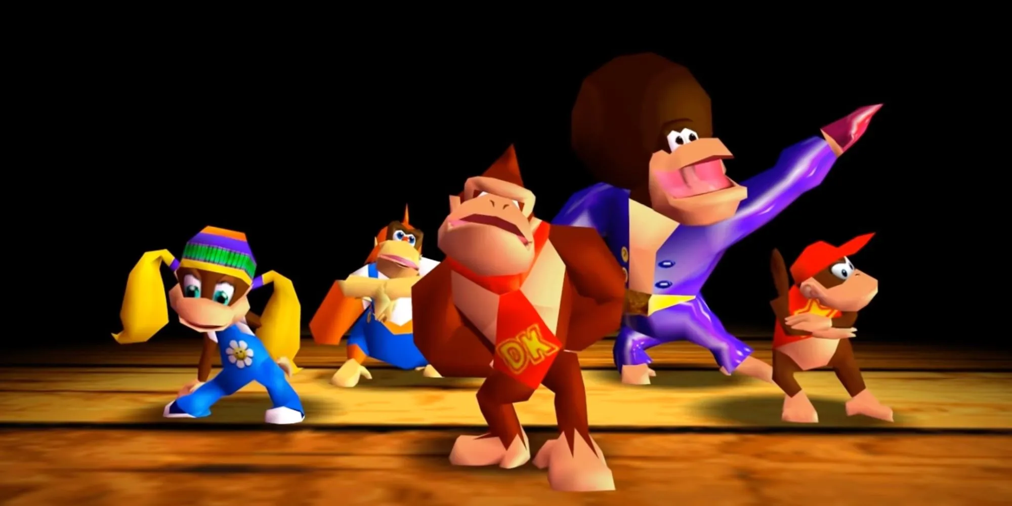 Donkey Kong và đồng bọn biểu diễn bản rap mở đầu trong Donkey Kong 64