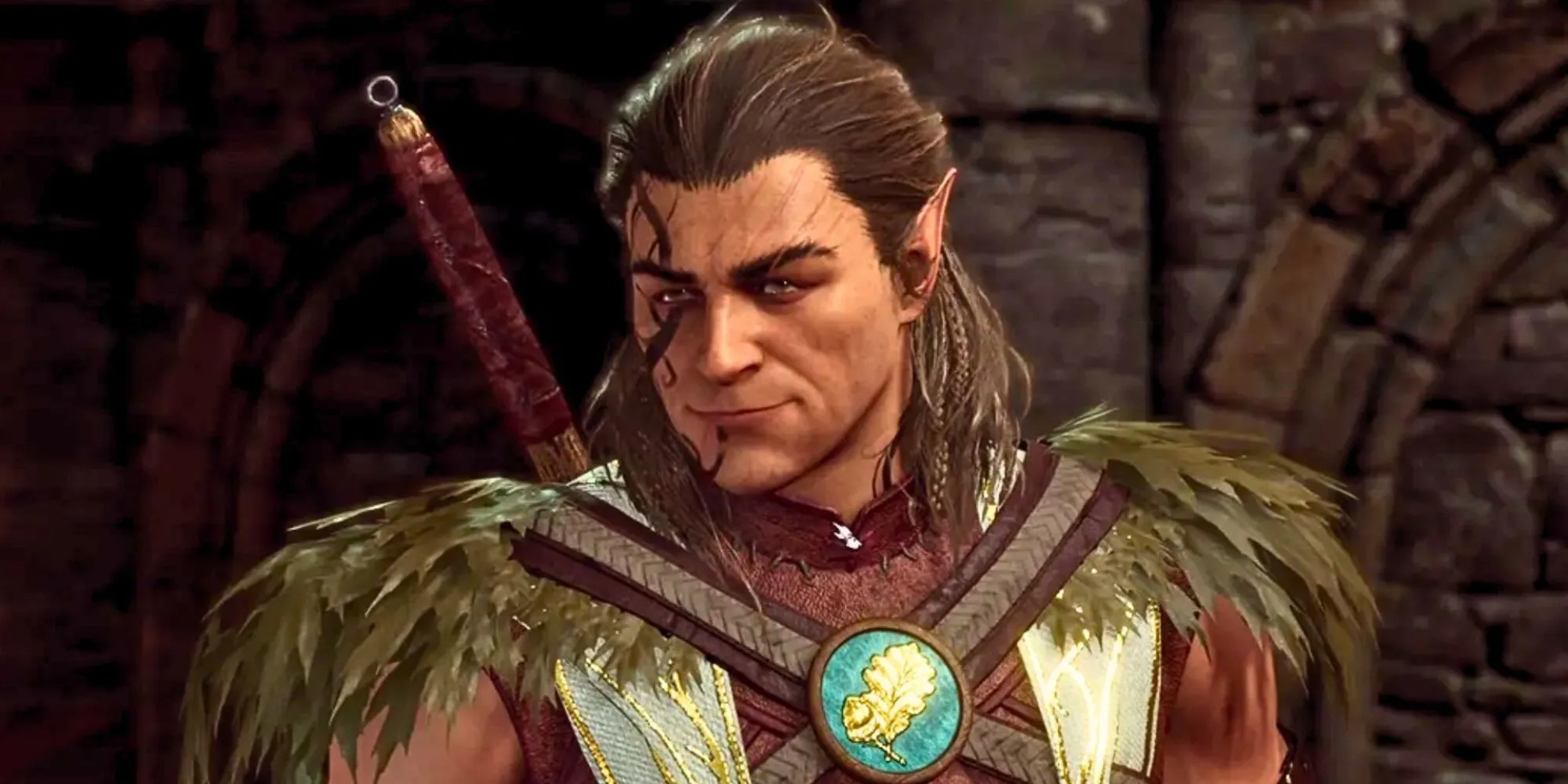 Druid Halsin mỉm cười trong Baldur's Gate 3, một đồng hành quan trọng trong nhiệm vụ giải lời nguyền Bóng tối.