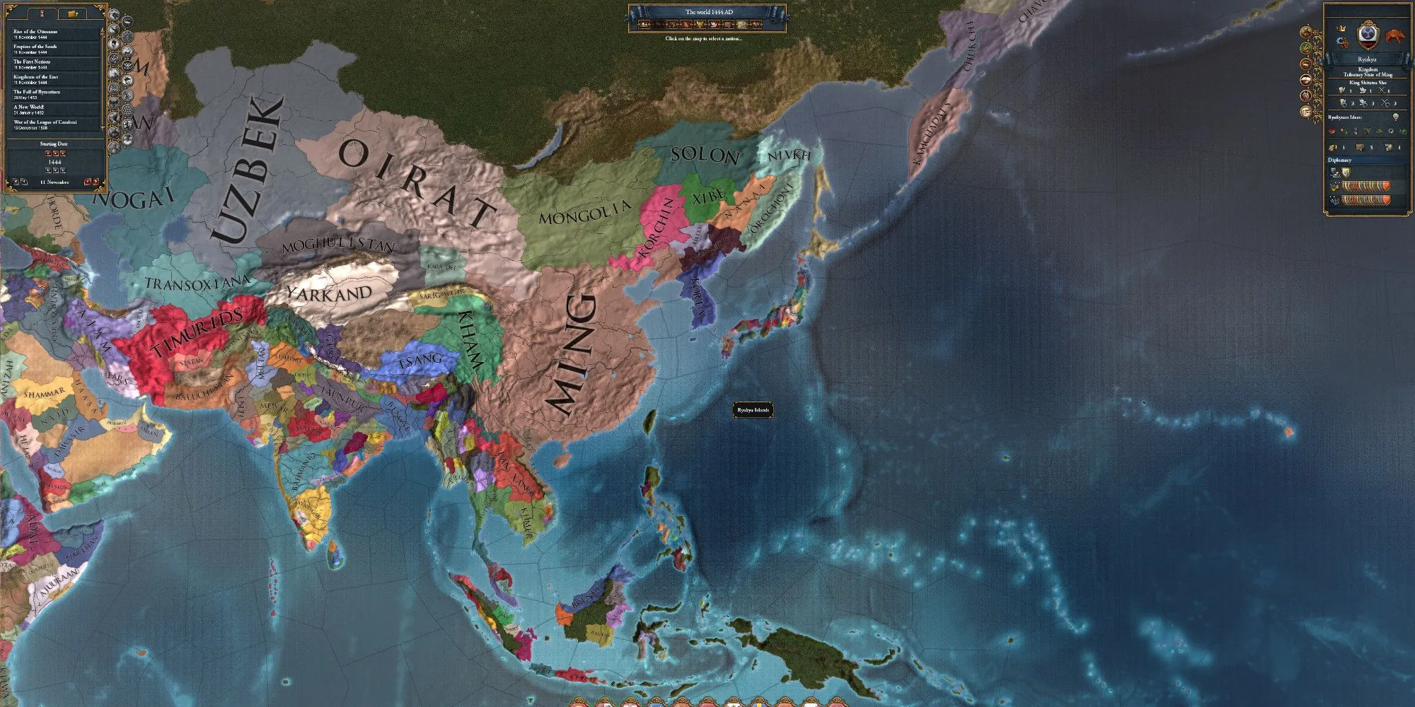 Europa Universalis IV Ryukyu world conquest attempt