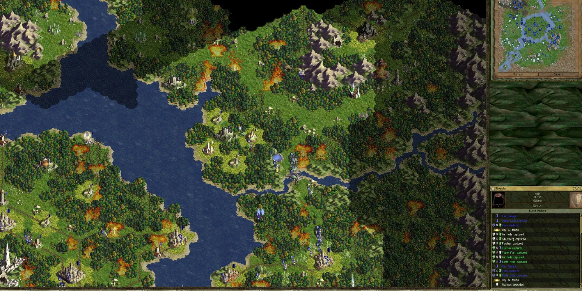 Exploring the pixel art overworld map in the strategy game Age of Wonders.