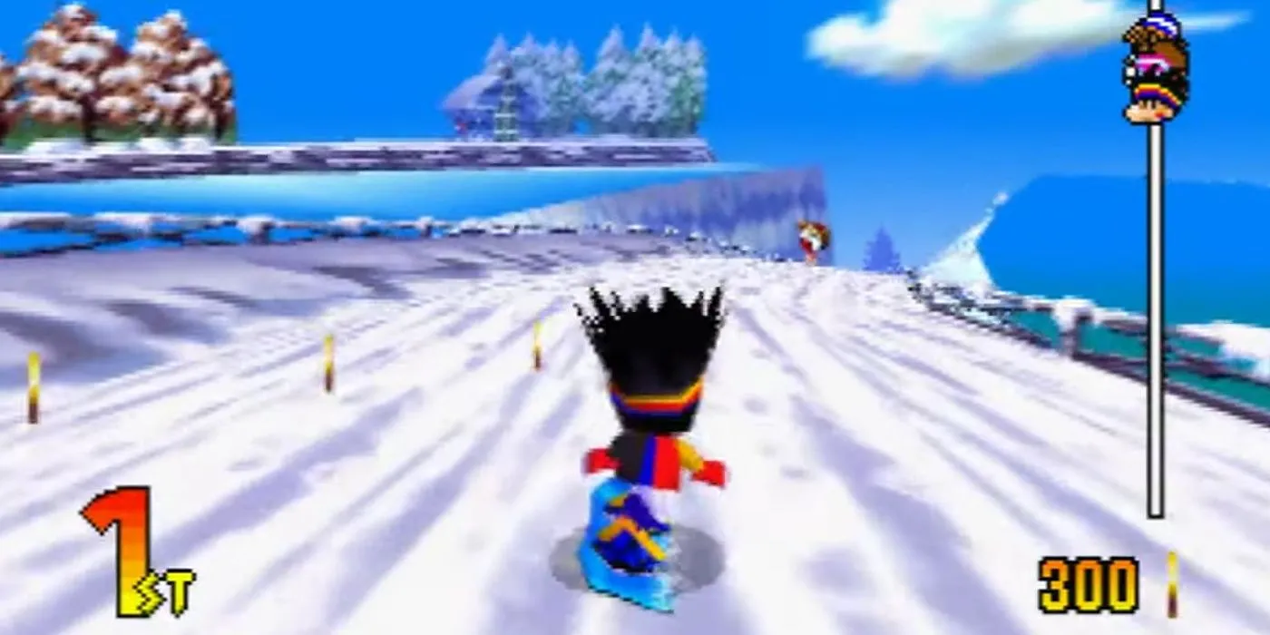Gameplay đua ván trượt tuyết đầy màu sắc của Snowboard Kids 2
