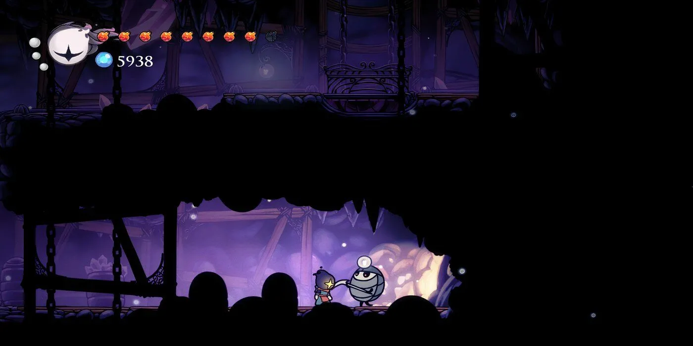 Gameplay Hollow Knight tại khu vực Crystal Peak đầy gai nhọn
