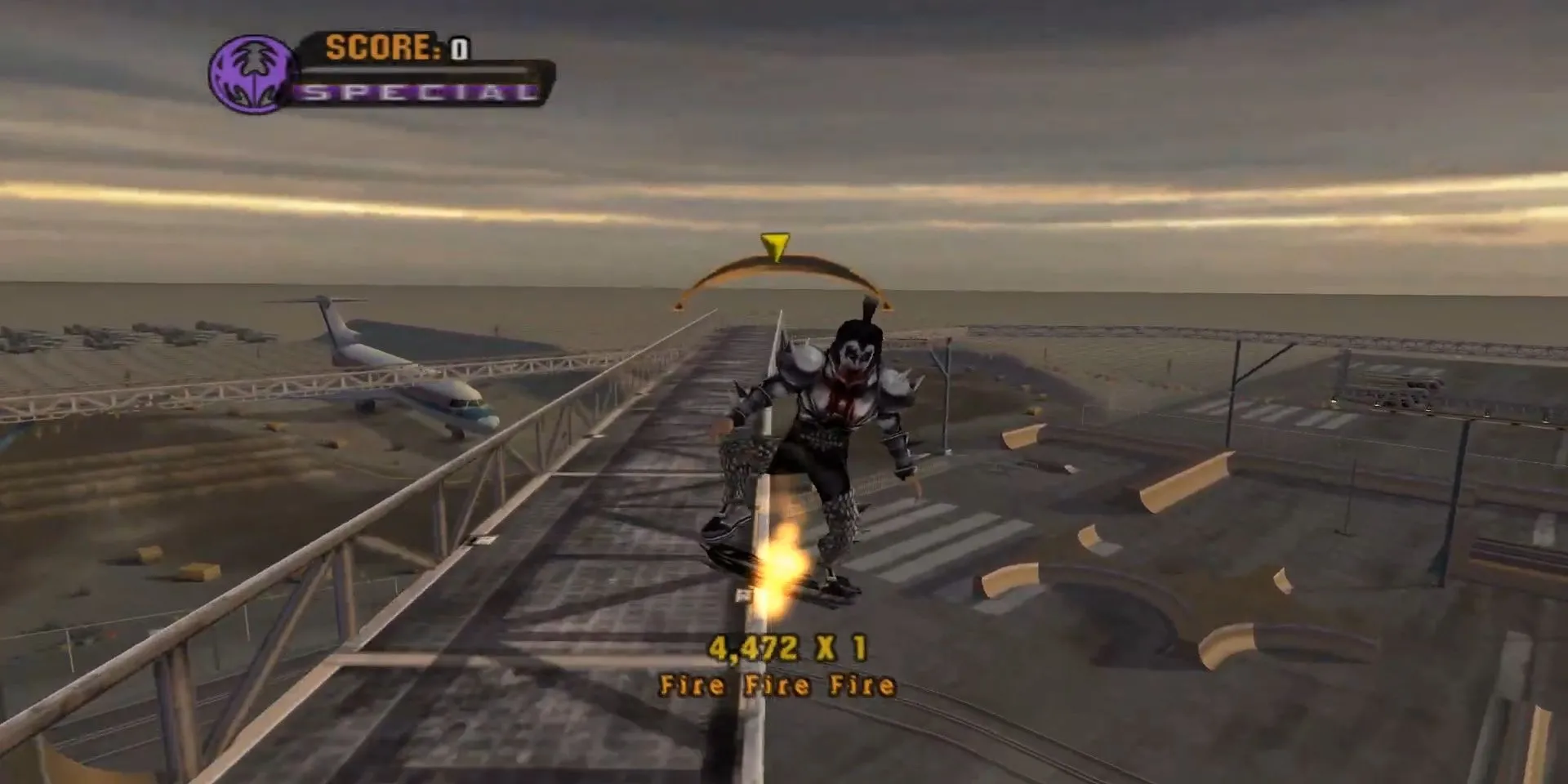 Gene Simmons của ban nhạc KISS biểu diễn trên sân khấu của riêng mình trong Tony Hawk's Underground