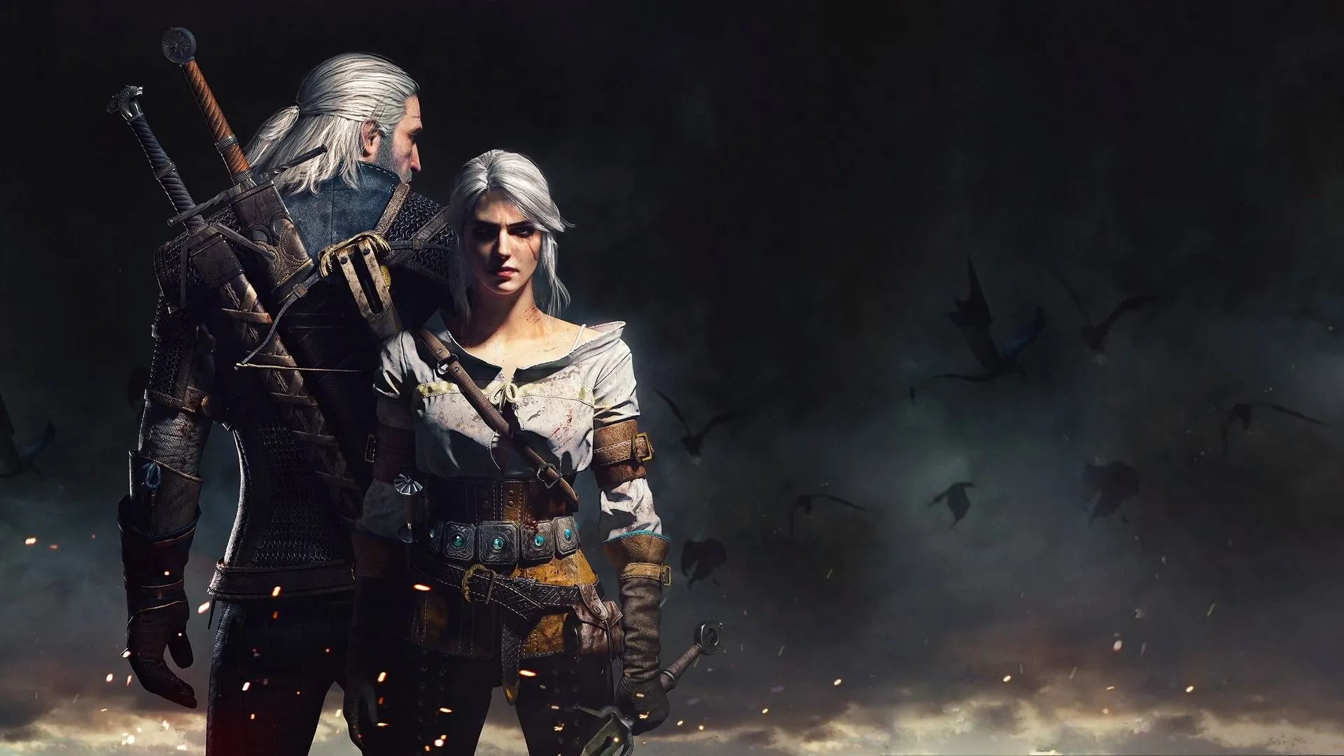 Geralt cưỡi Roach trong bối cảnh thế giới mở của The Witcher 3