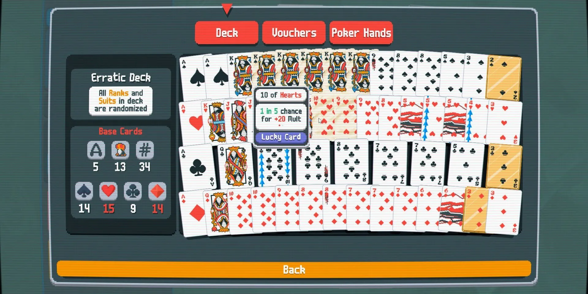 Giao diện các lá bài Joker trong game Balatro
