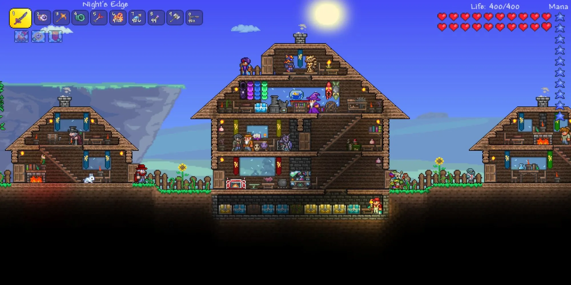 giao diện chế tạo và hòm đồ trong Terraria