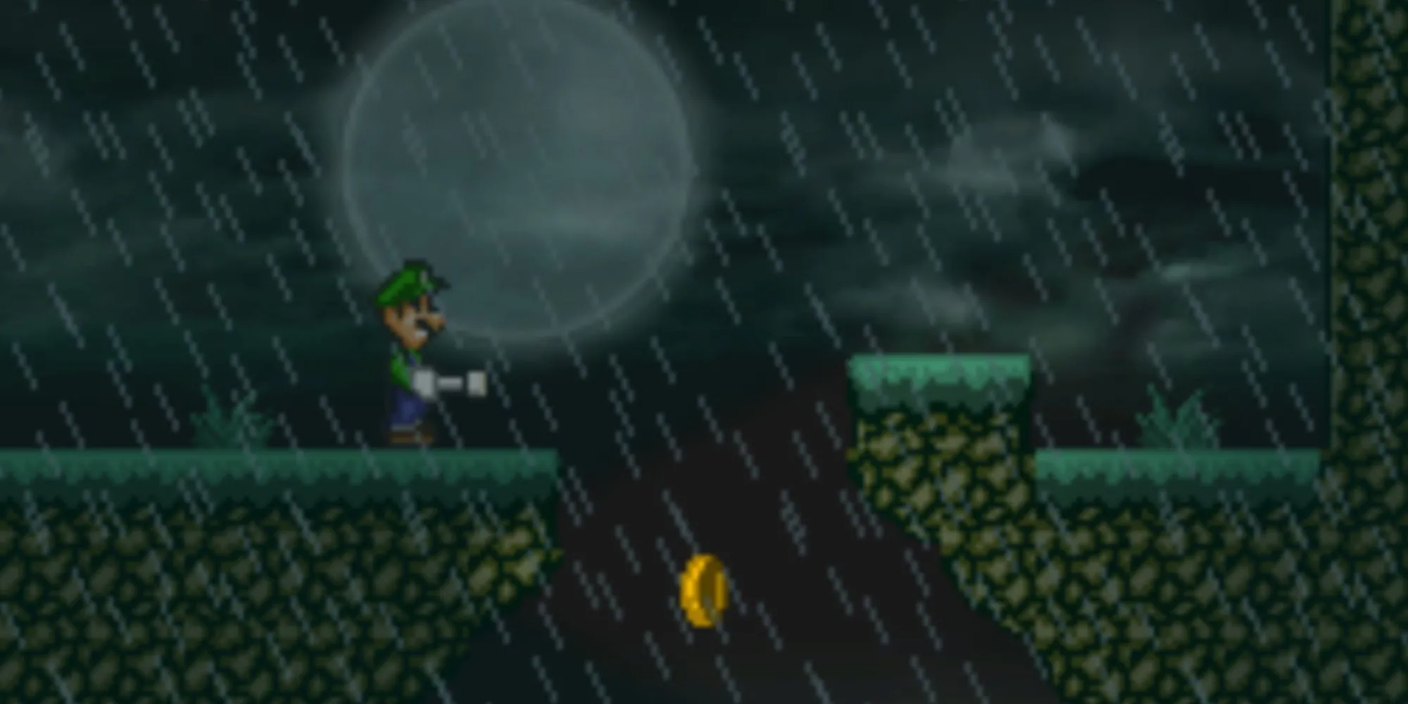 Giao diện màn chơi game Luigi's Mansion theo phong cách pixel 8-bit