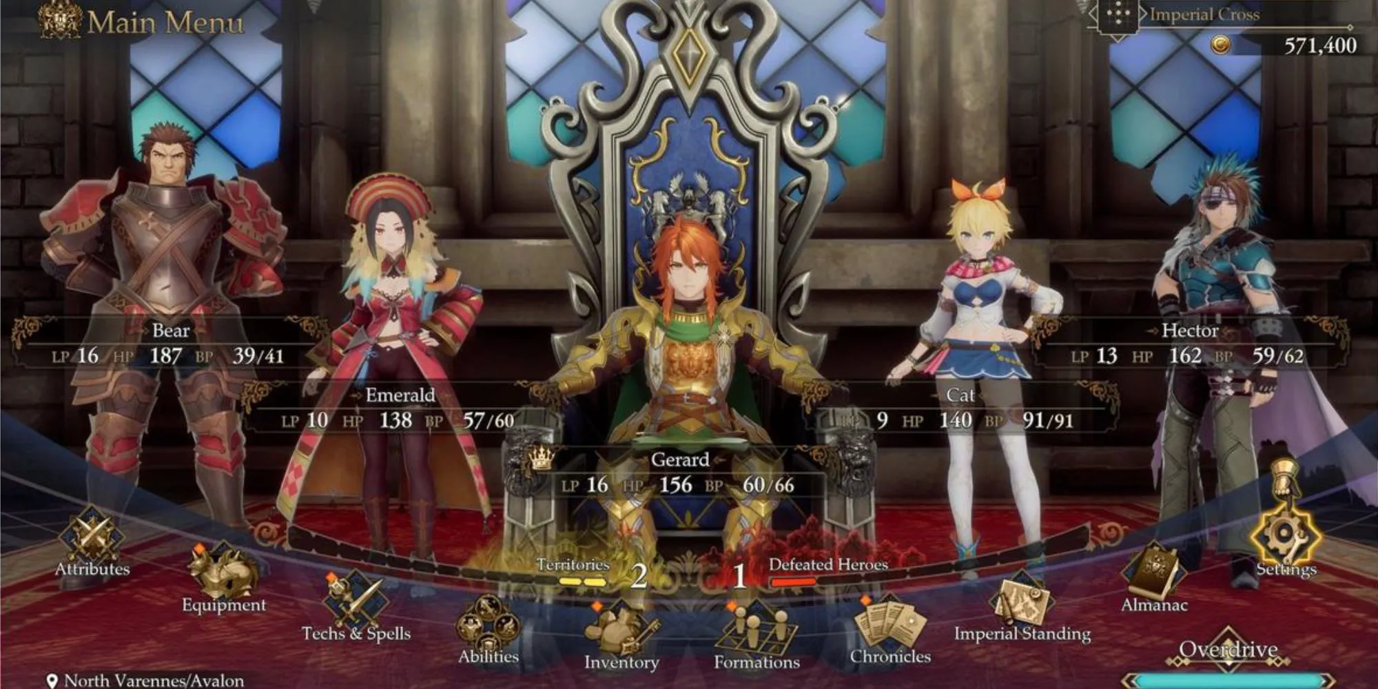 Giao diện menu các nhân vật Hoàng đế kế nhiệm trong Romancing SaGa 2, thể hiện cơ chế chơi qua nhiều thế hệ
