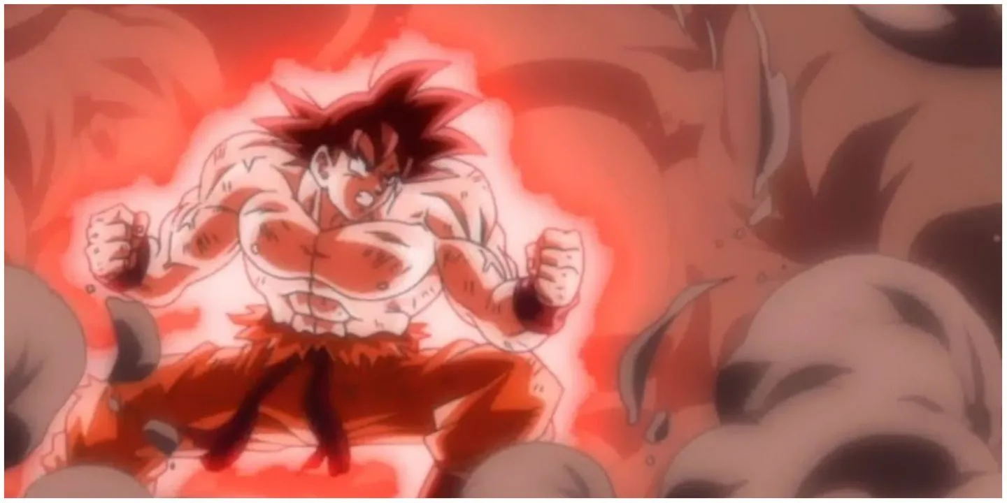 Goku ở dạng Kaioken với aura đỏ rực trong Dragon Ball Z