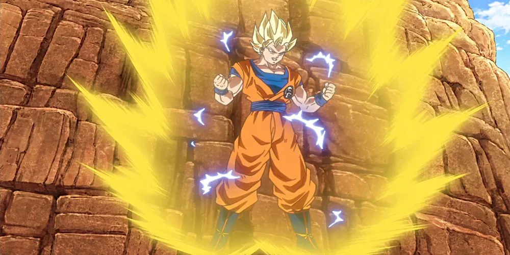 Goku ở dạng Super Saiyan 2 với tia sét bao quanh trong Dragon Ball Z