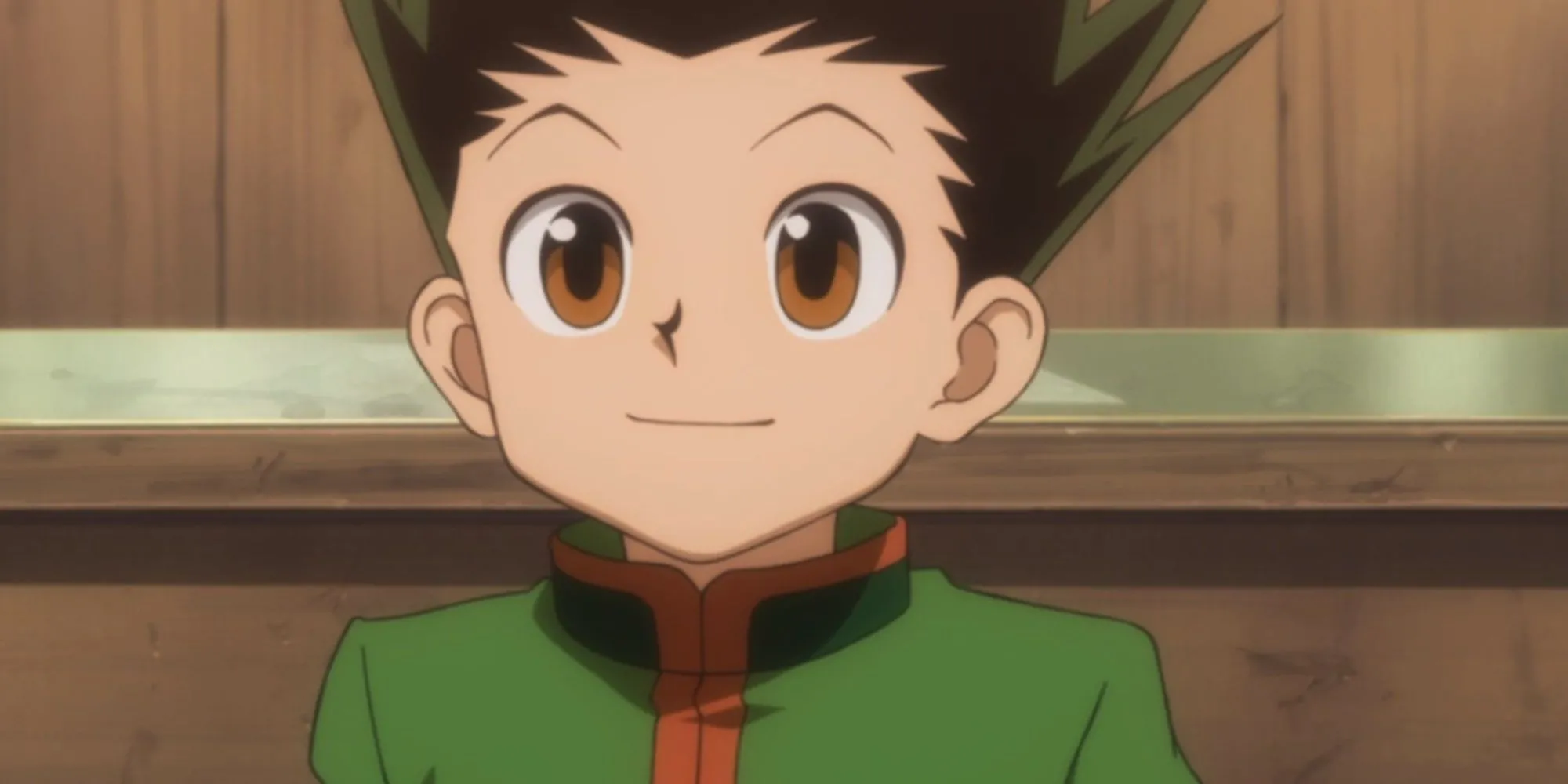 Gon Freecss Hunter x Hunter mỉm cười nhẹ và nhướng mày