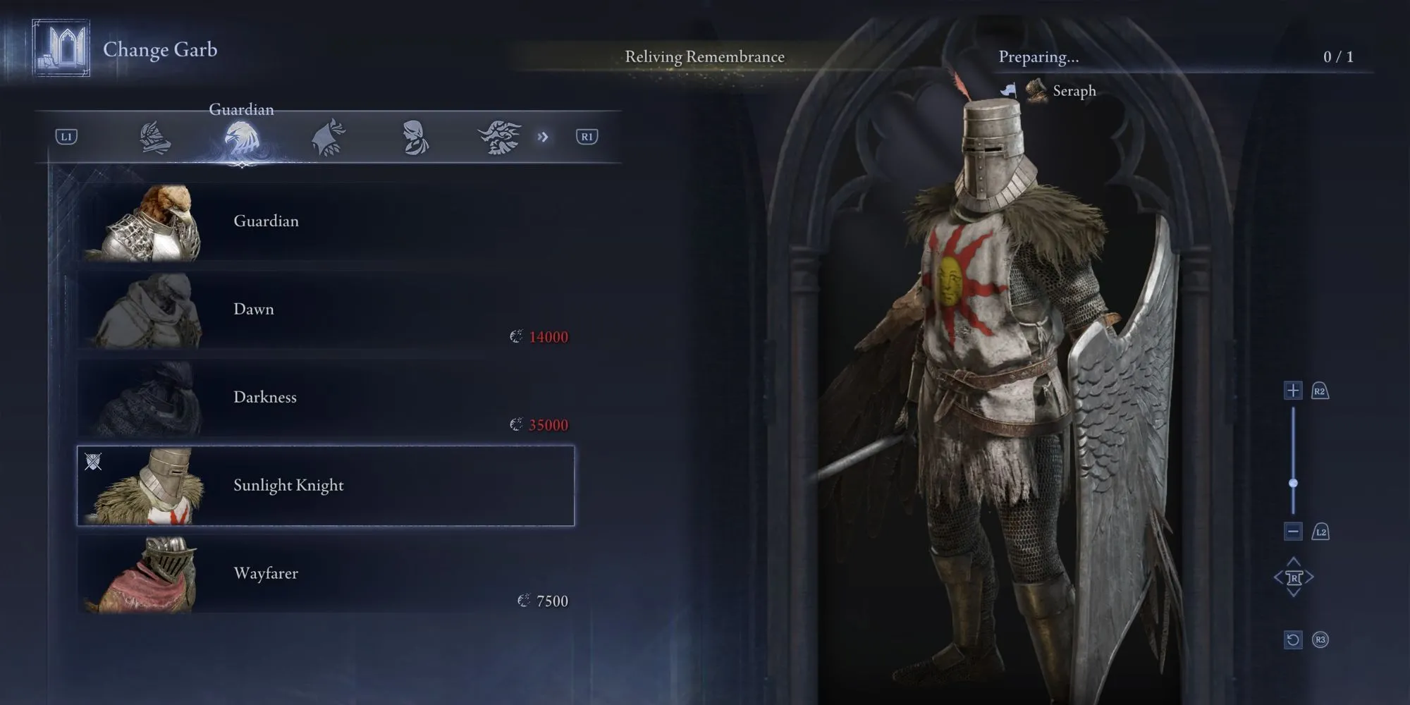 Guardian trong bộ trang phục Sunlight Knight Set
