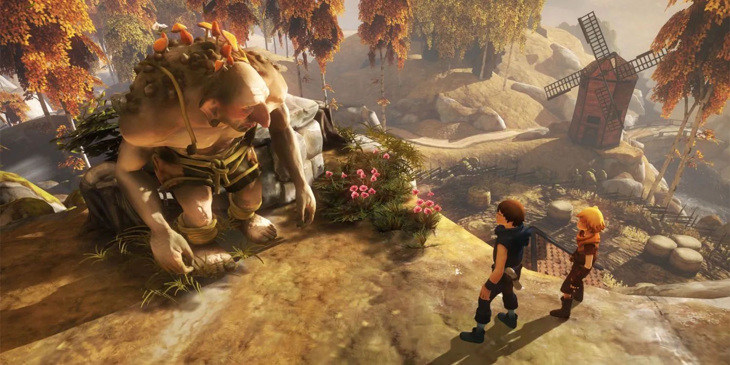 Hai anh em cùng nhau vượt qua chướng ngại vật trong Brothers: A Tale of Two Sons.