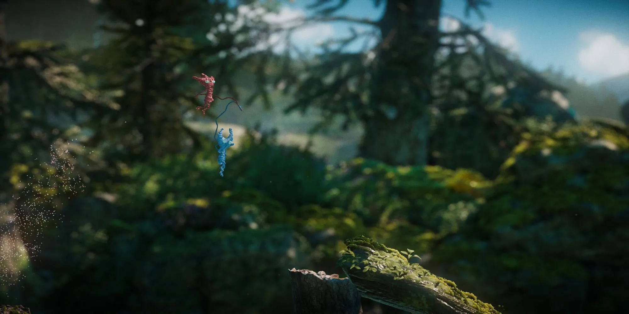 Hai nhân vật Yarny dễ thương trong Unravel 2 đang giải đố co-op
