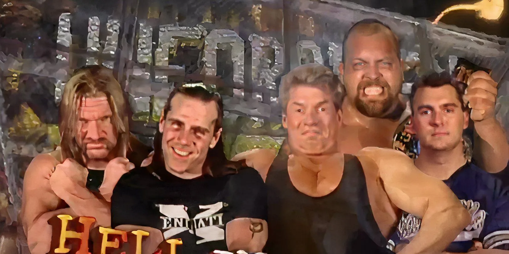 Hai thành viên D-Generation X, Triple H và Shawn Michaels, đối đầu với Vince McMahon, Shane McMahon và Big Show trong lồng Hell in a Cell tại Unforgiven 2006.